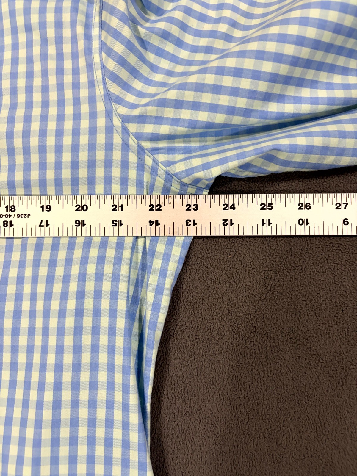 Sonoma Shirt Mens Large Gray Gingham Check Performance Stretch Pleated Button Up