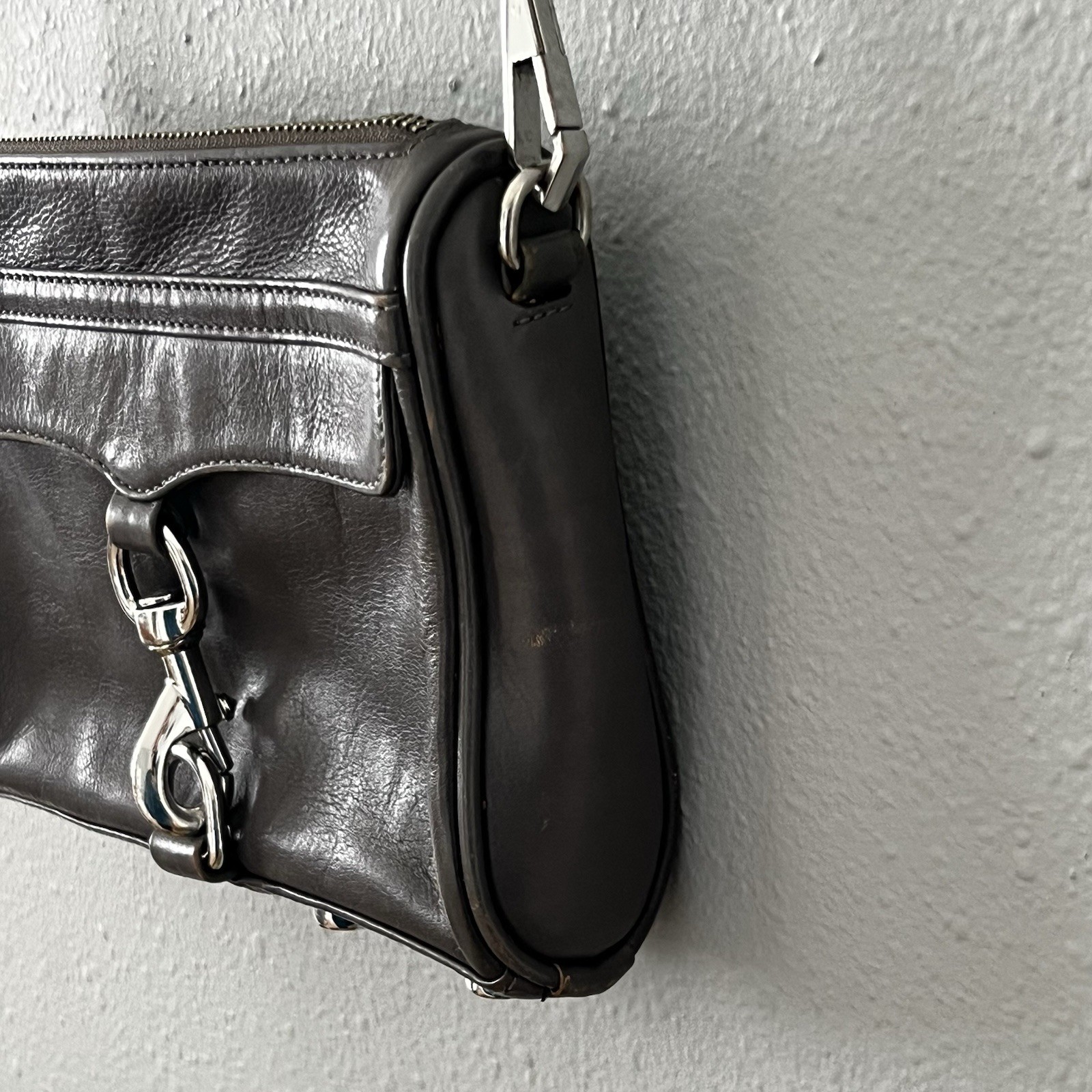 Rebecca Minkoff Crossbody MINI MAC Bag Gray Chain and Leather Strap