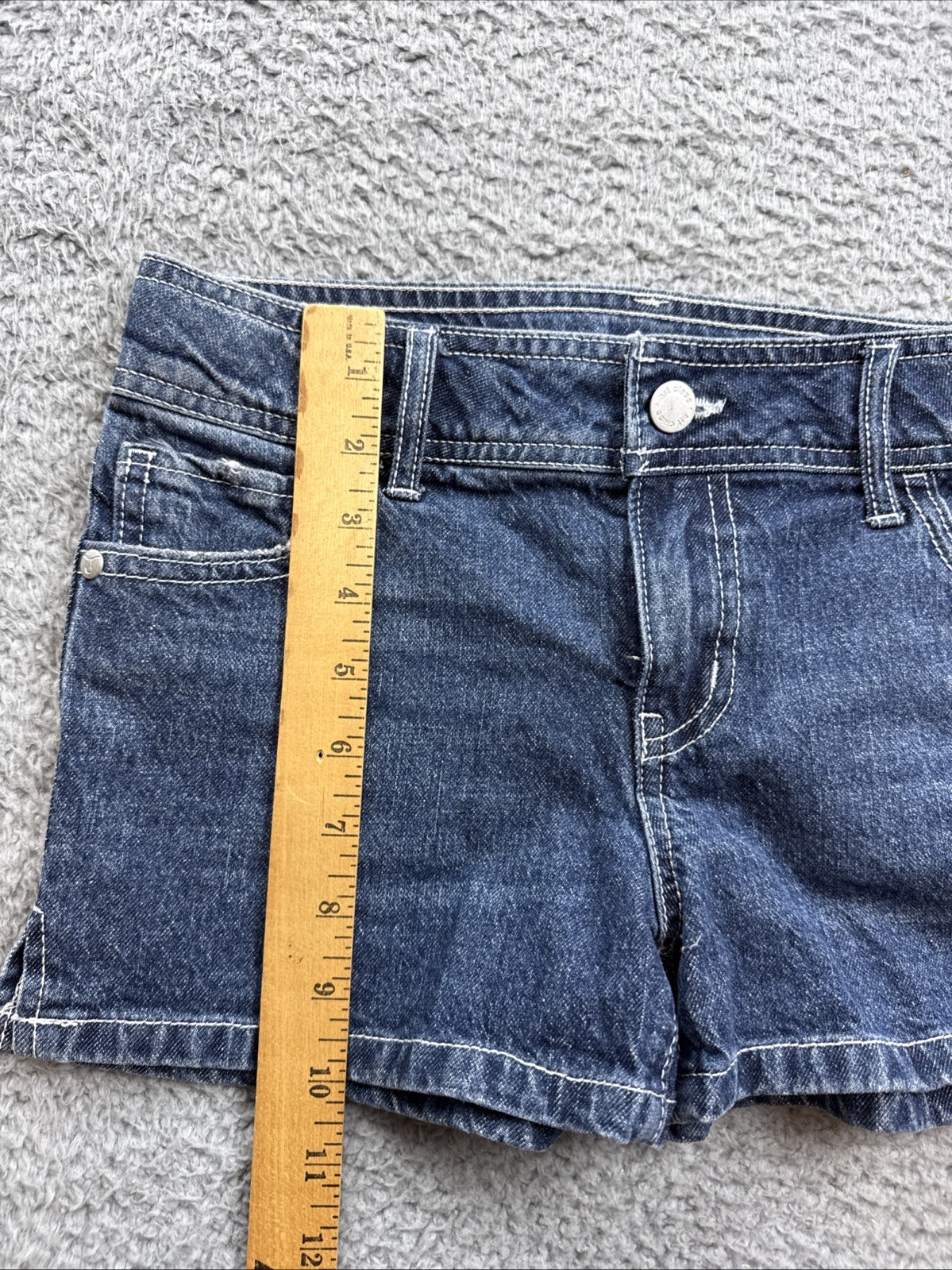 Art Class Shorts Girls Large 10/12 Denim Jean Mid Rise Shortie Medium Wash
