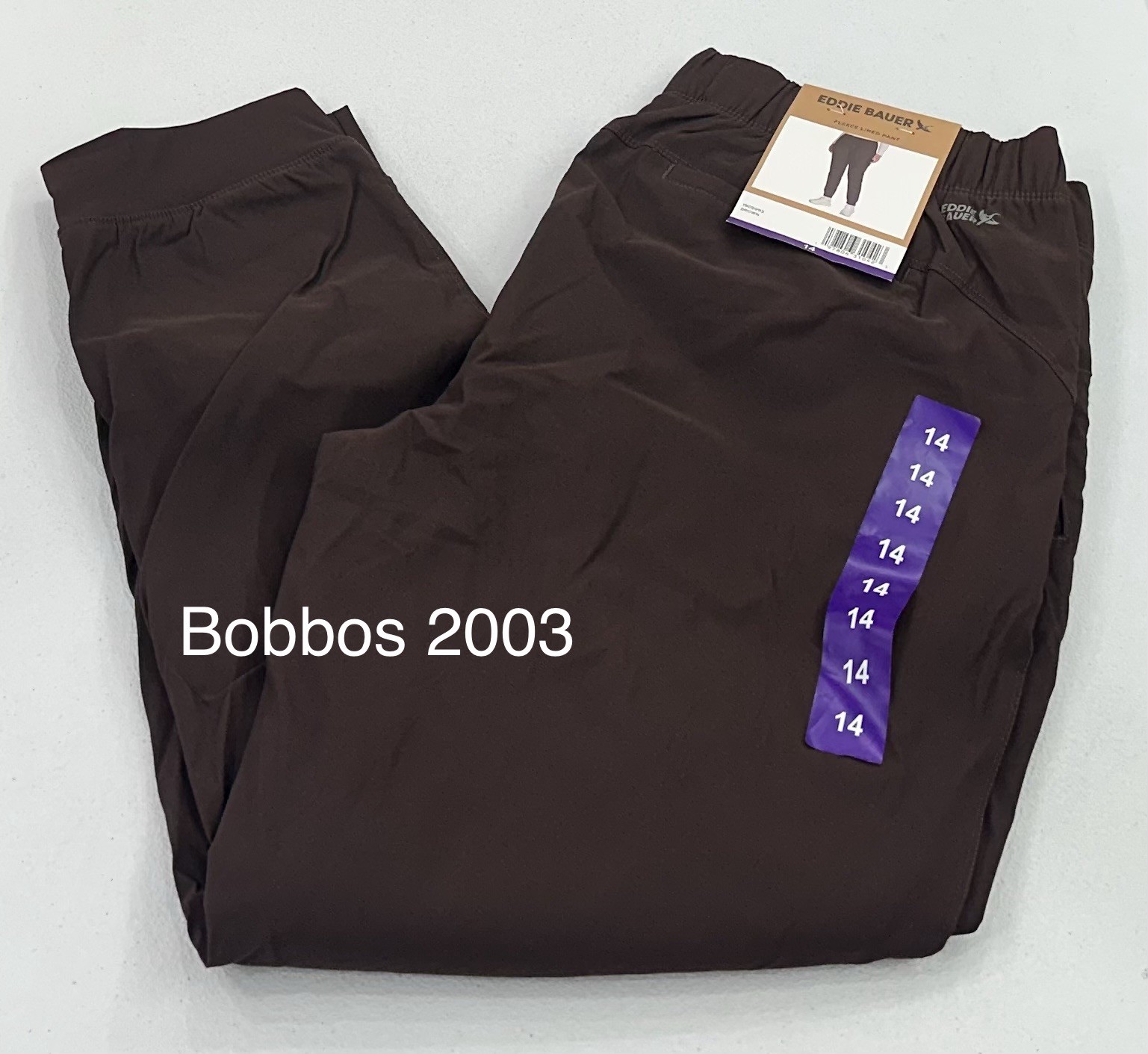 Eddie Bauer Women’s Rainier Fleece Lined Jogger Pants, Brown, Size 14