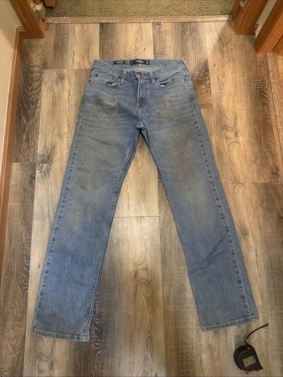 Hollister Classic Straight Epic Flex Blue Jeans Size 29×32 Distressing