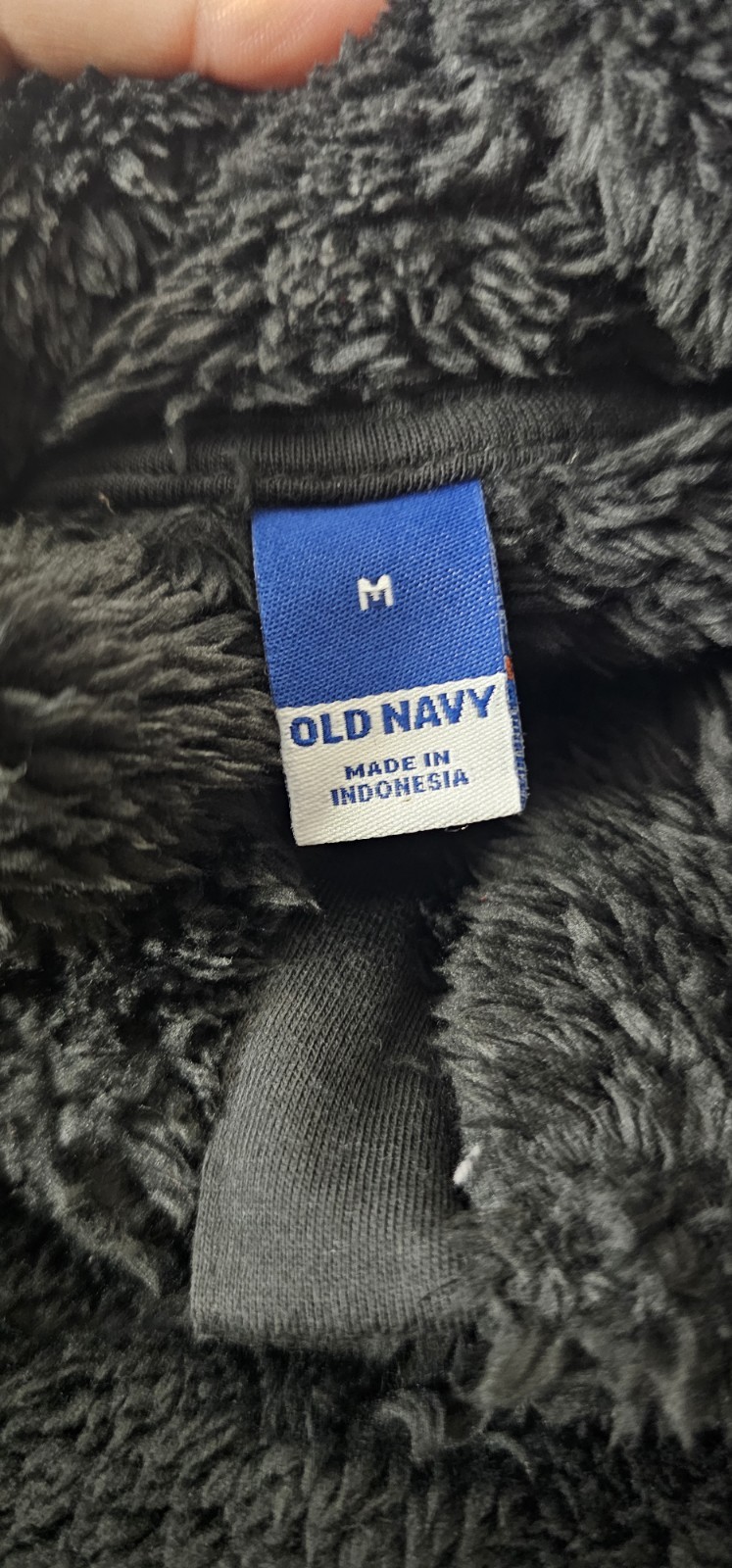 Old Navy Womens Medium Black Sherpa Fleece Quarter Zip Teddy Pullover Jacket