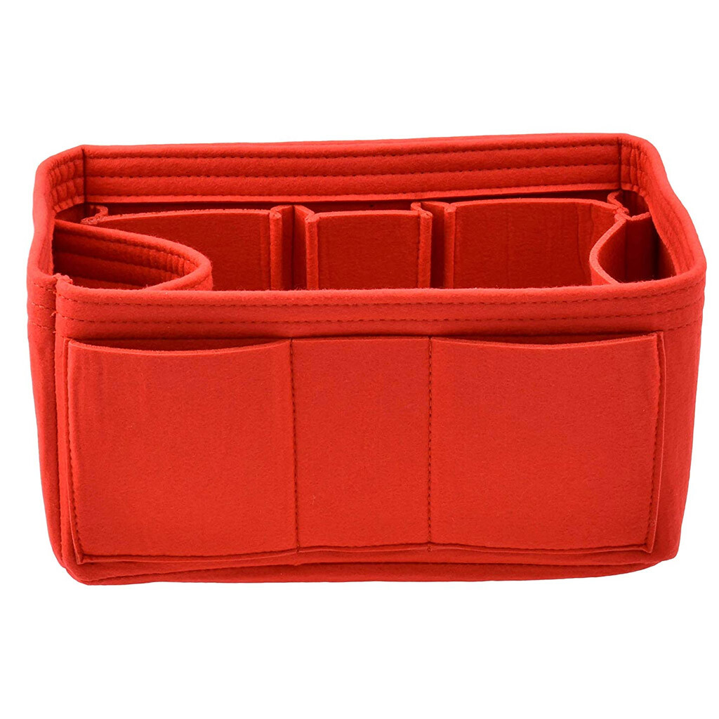 Multi-Pocket Insert Bag Felt Fabric Purse Handbag Bag Liner Tote Organizer M/L