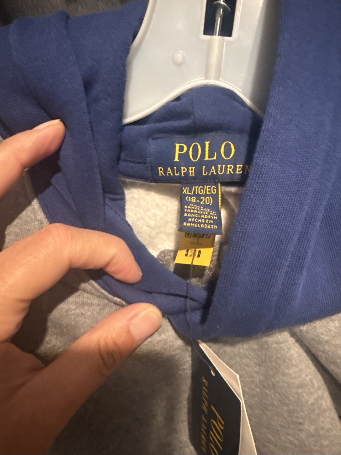 POLO RALPH LAUREN RL FLEECE COLOR BLOCKED HOODIE MULTICOLOR MENS SIZE XL NOTES