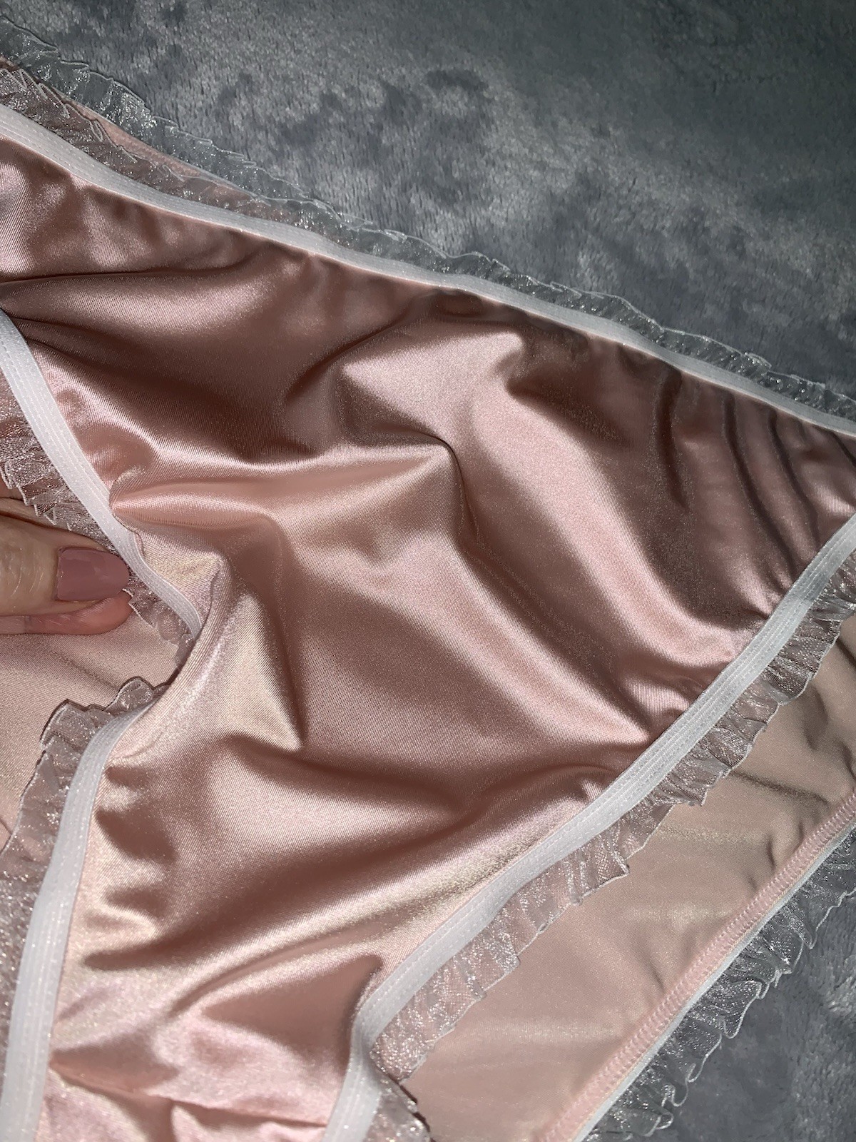 NEW Glossy Stretch Satin 1X 2X String Bikini Panties Hi Thigh Lingerie Panty