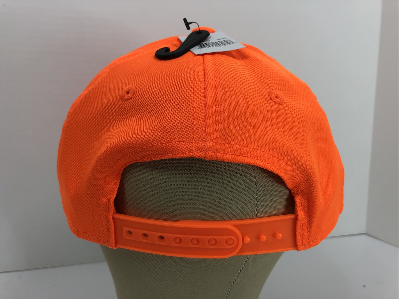 Orange Day Glow Hat 6 Panel Baseball Style Ball Cap No-Mesh Back