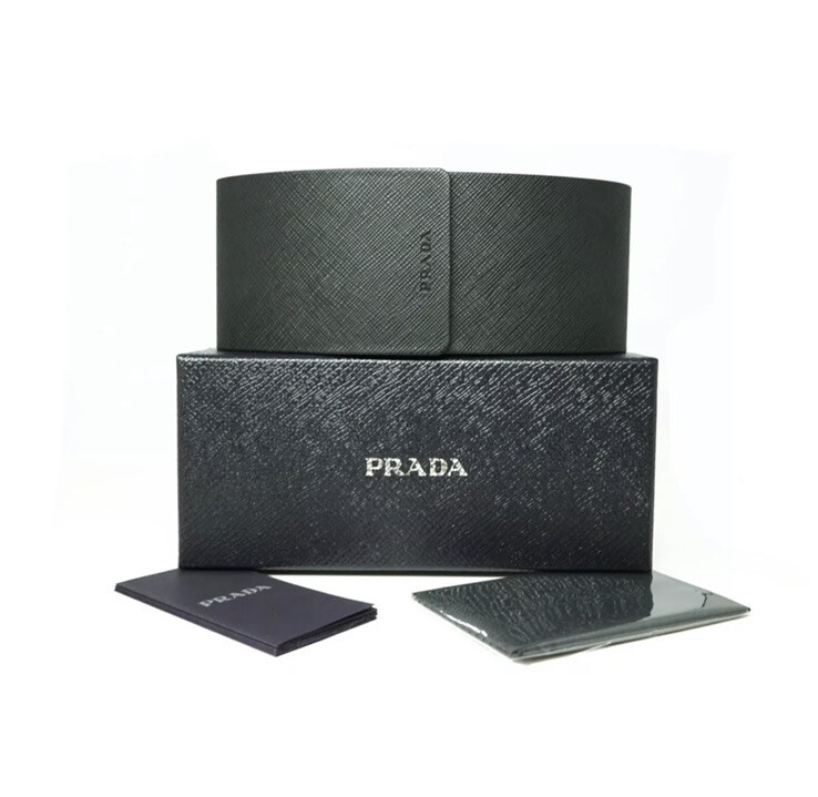 Prada PR 15WS 3890A7 Black Tortoise Grey Gradient Women Sunglasses AUTHENTIC