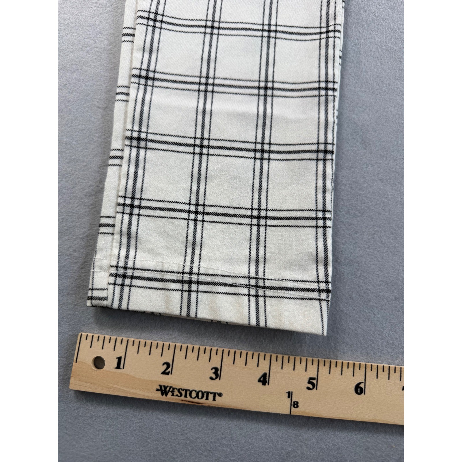 Tommy Hilfiger Womens White Black Plaid Pull On Skinny Pants Size 8