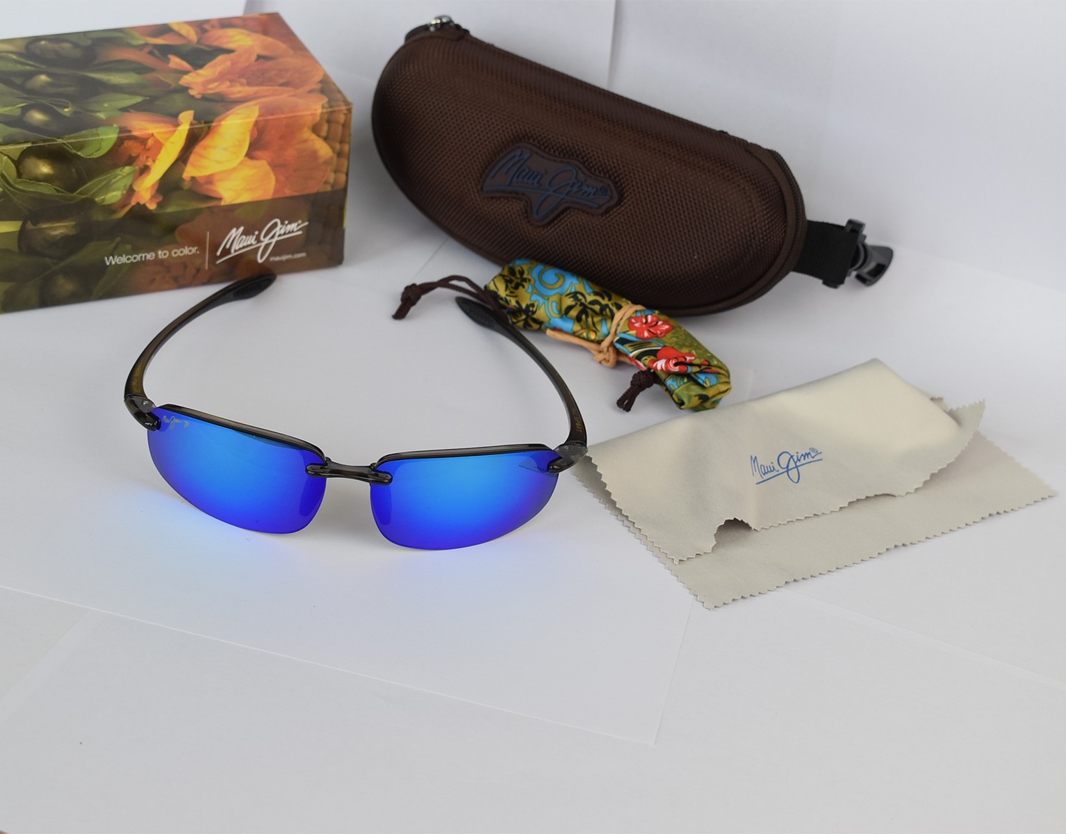 Maui Jim Sunglasses B407-11 Ho’okipa Grey Frame / Blue Hawaii Polarized Lenses