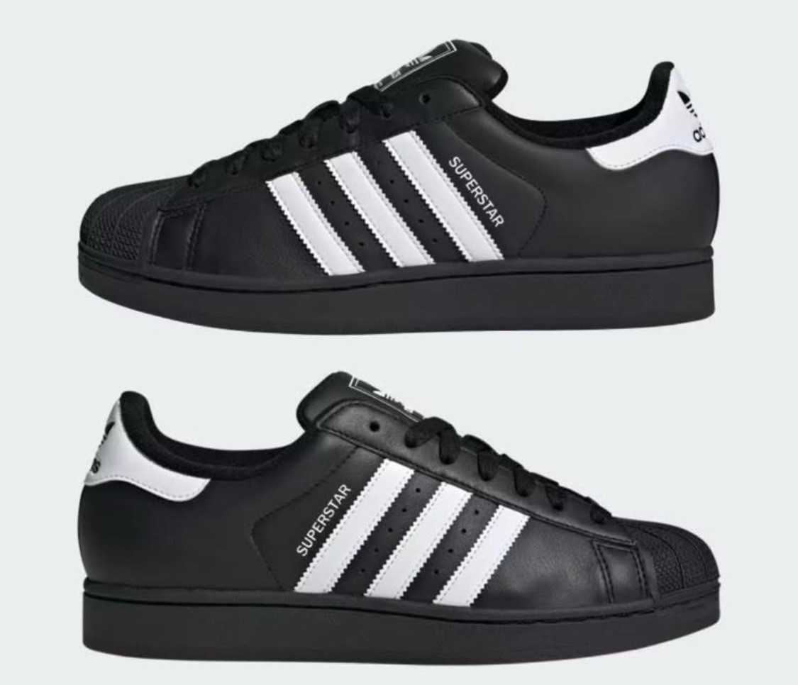 adidas Superstar Men’s Black/White Low Top Lace-Up Athletic Sneakers