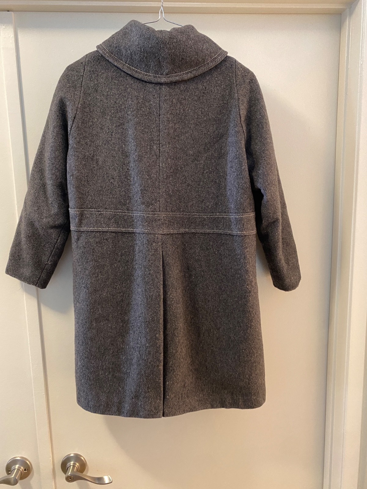Antique Vintage 40’s Era Grey Wool Peacoat Collar Pockets