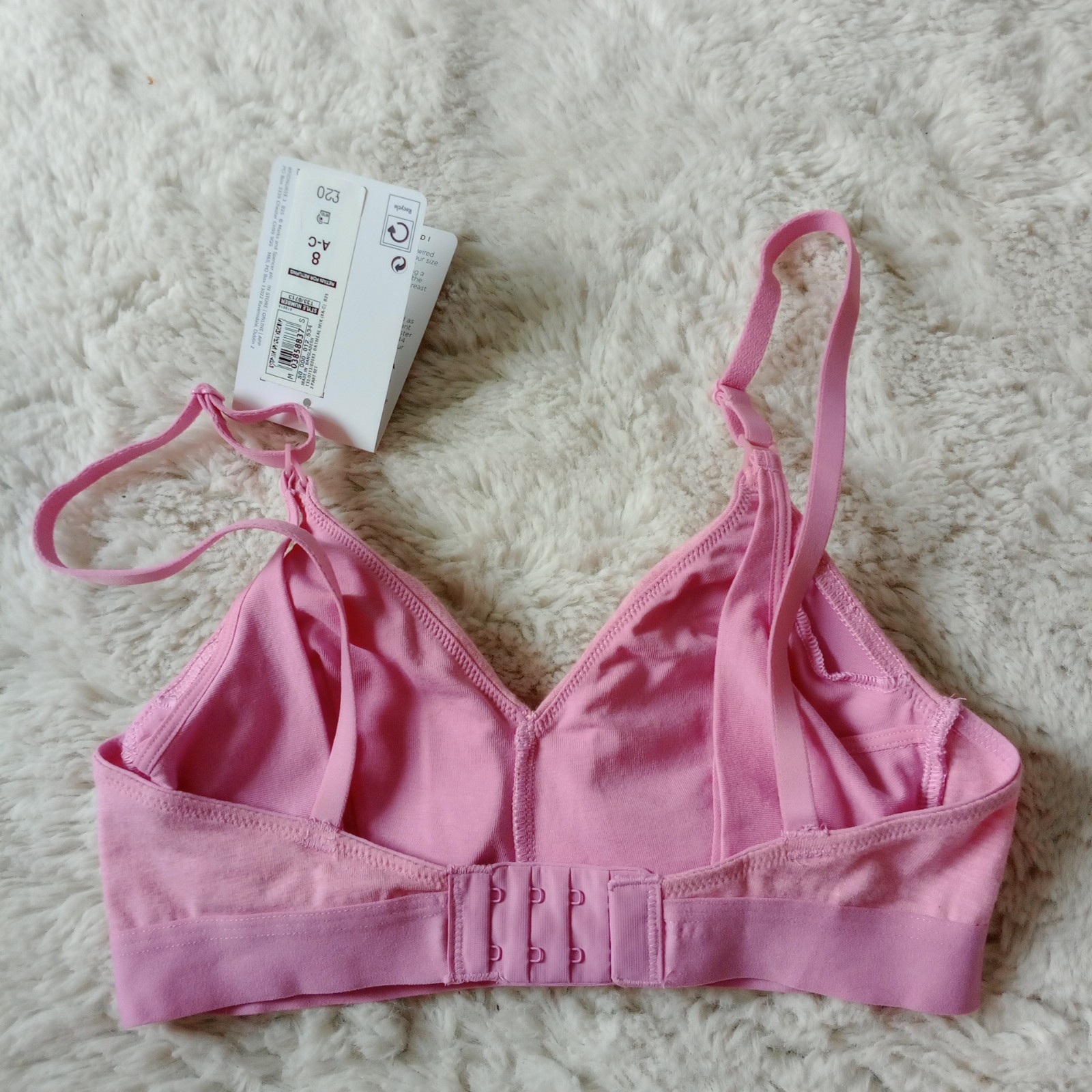 M&S Nursing Bra Non-Wired Pink New + Tags UK 8 A-C EUR 36 Light padded RRP £20