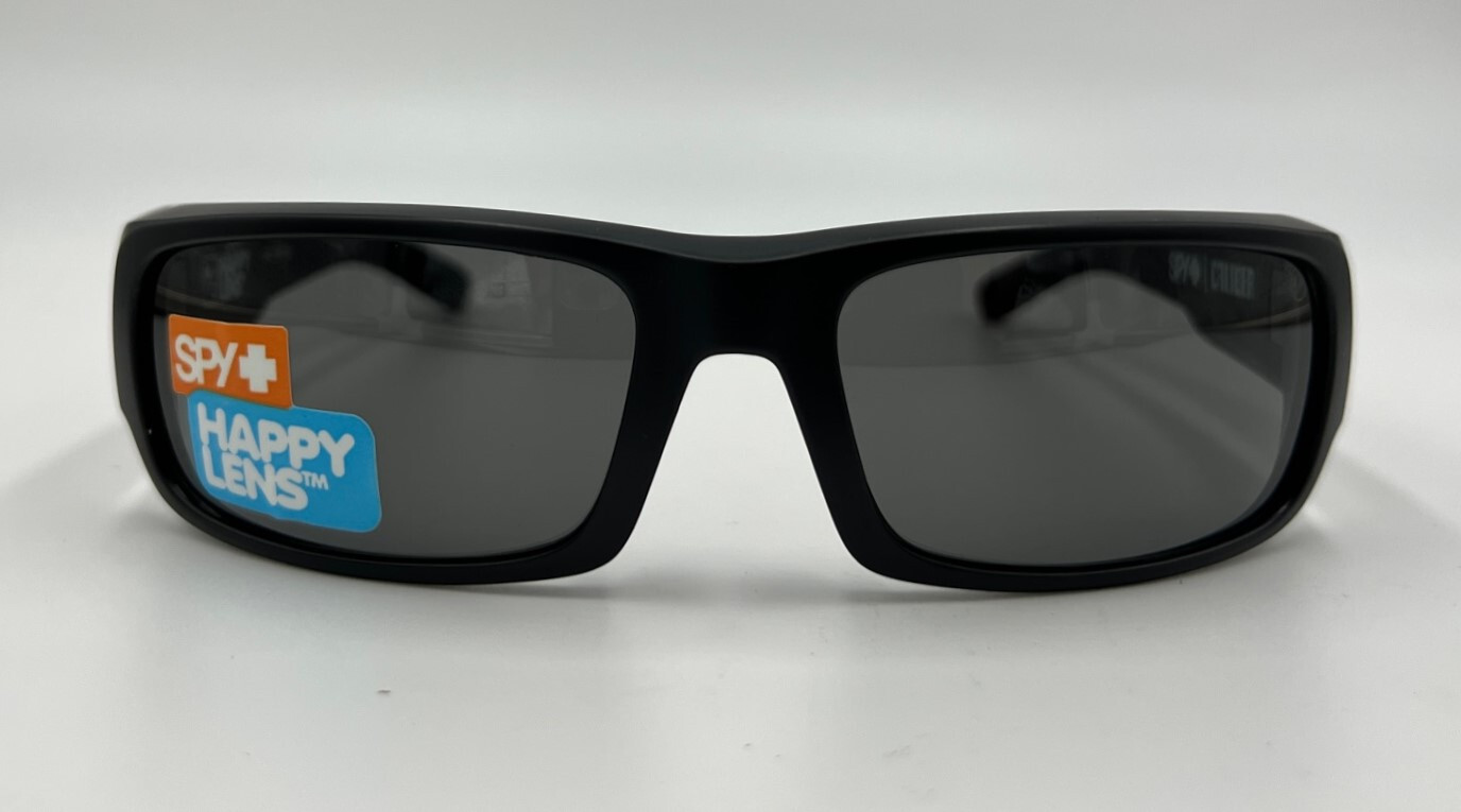 Authentic SPY+ Optic Caliber Shield Matte Black Happy Gray Green Lens Sunglasses