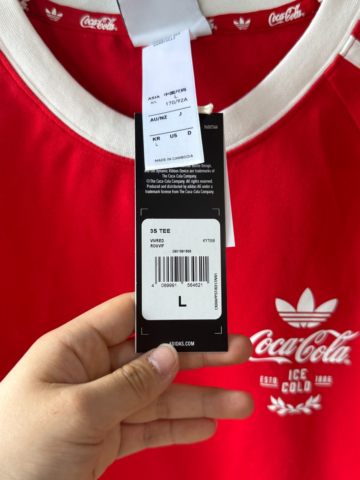 adidas x COCA-COLA Originals 3S Tee Women’s Lifestyle T-Shirts AsiaFit KY7558