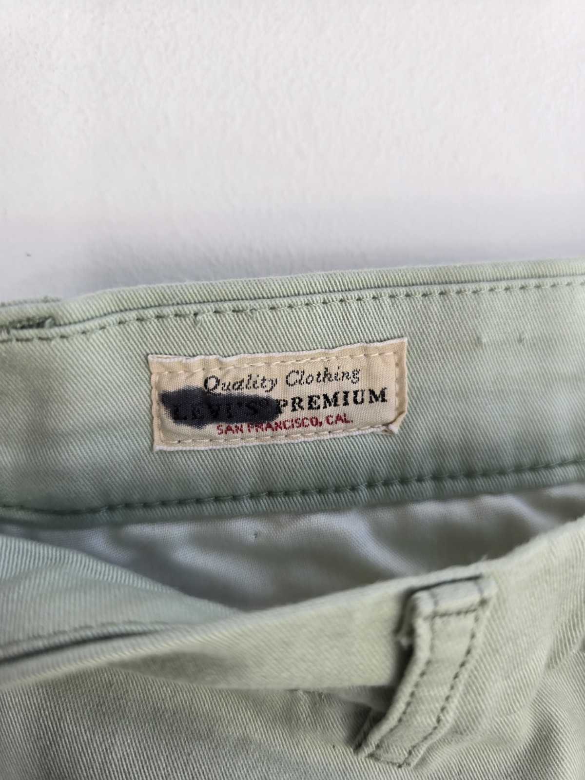 Levi’s Womens Chinos 27 In Waist Mint Green Cotton Summer Casual Zip Fly
