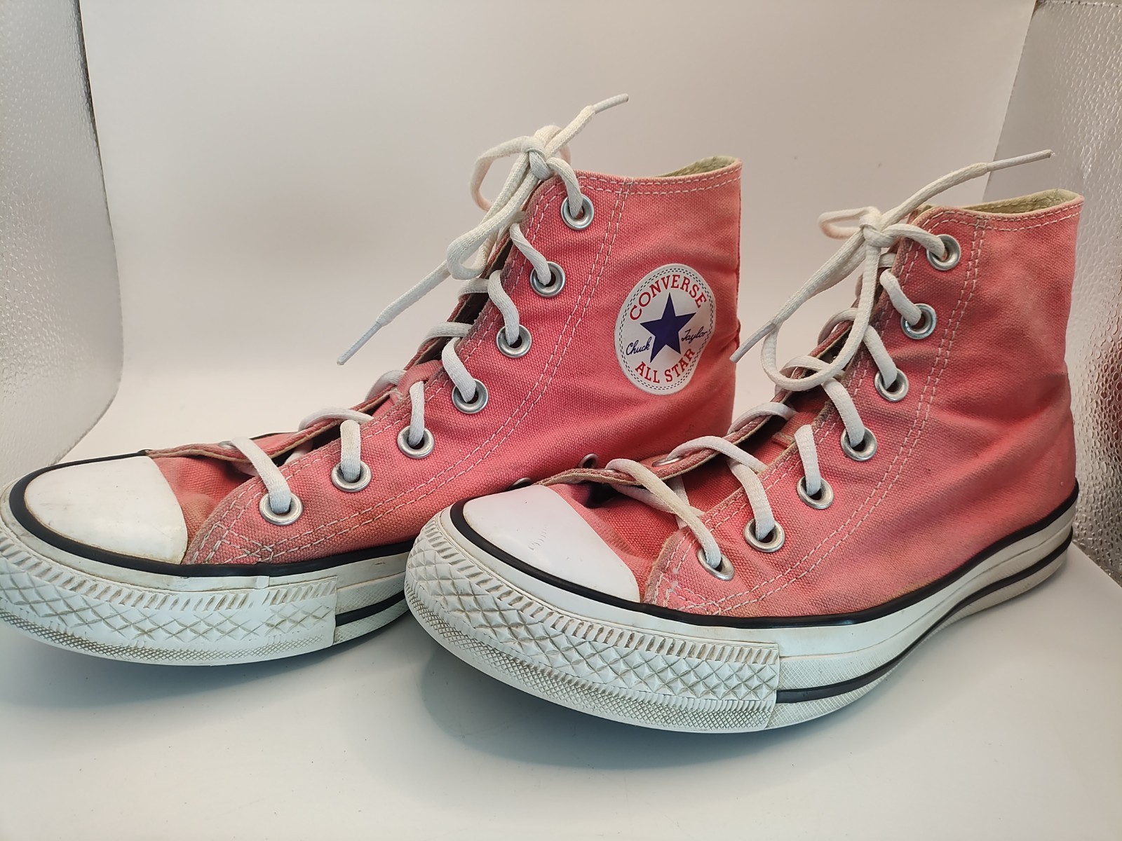Converse Chuck Taylor All Star High Top Pink Lace Up Canvas Shoes Men 5 Women 7