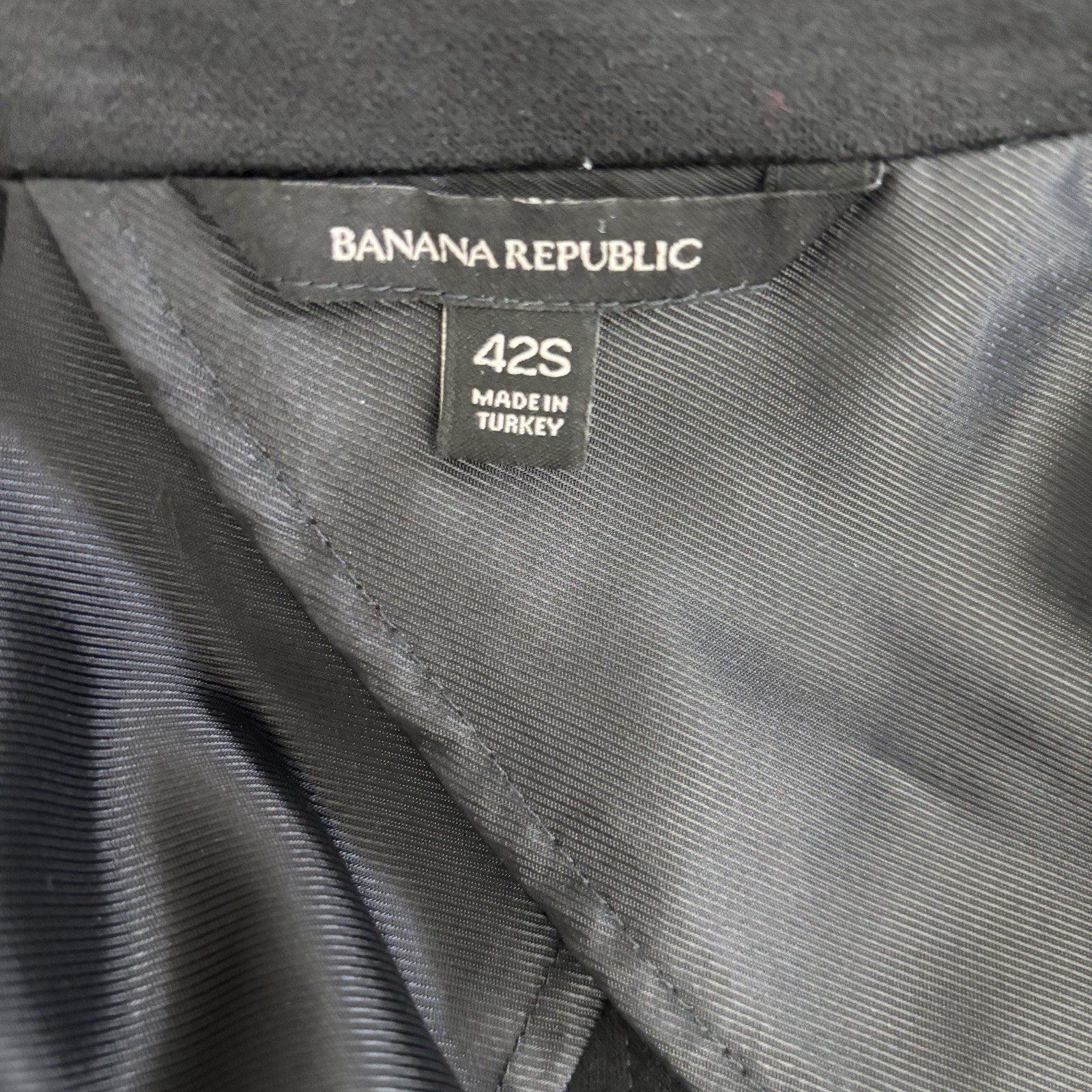 Banana Republic Blazer Men’s 42S Black Flannel Slim Fit Mario Bellucci 384417