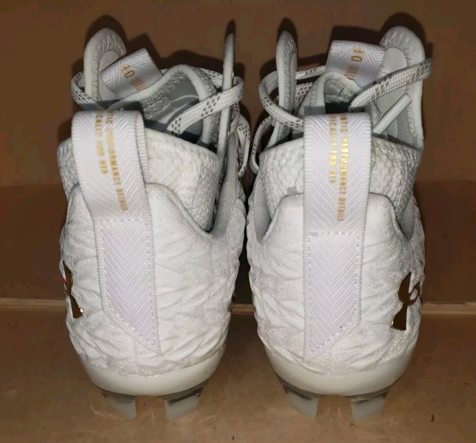 UNDER ARMOUR SPOTLIGHT CLONE MC LACROSSE FOOTBALL WHITE/GOLD WOMEN’S Sizes