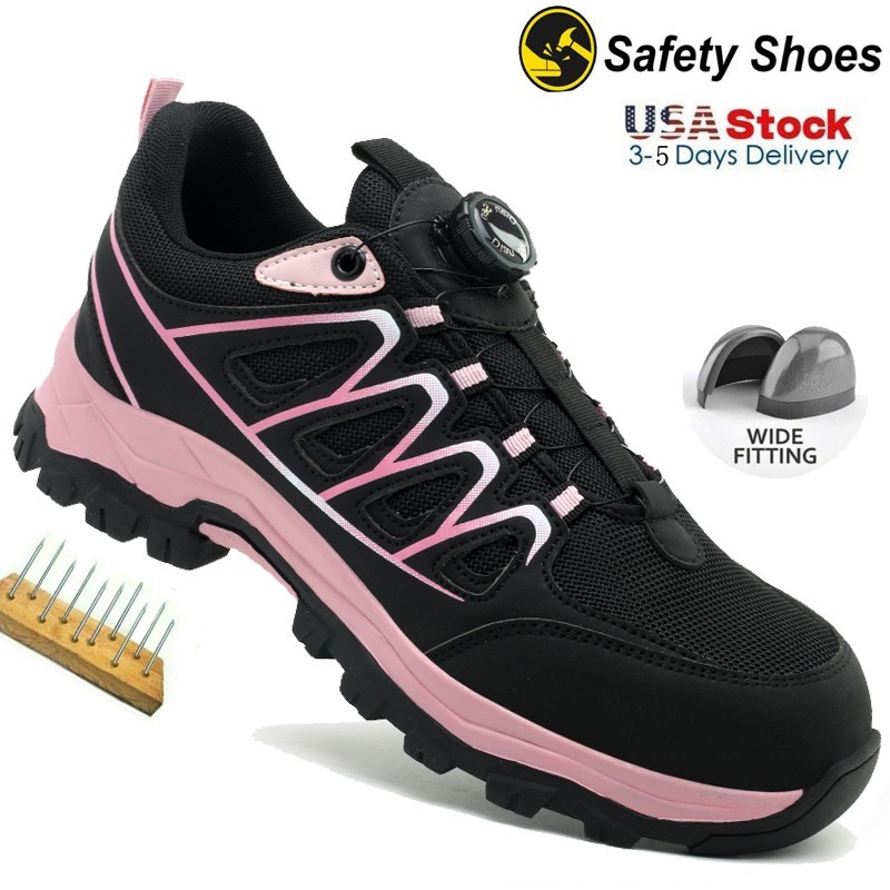 Women Safety Work Shoes Fashion Lightweight Comfort Work Sneakers Indestructible