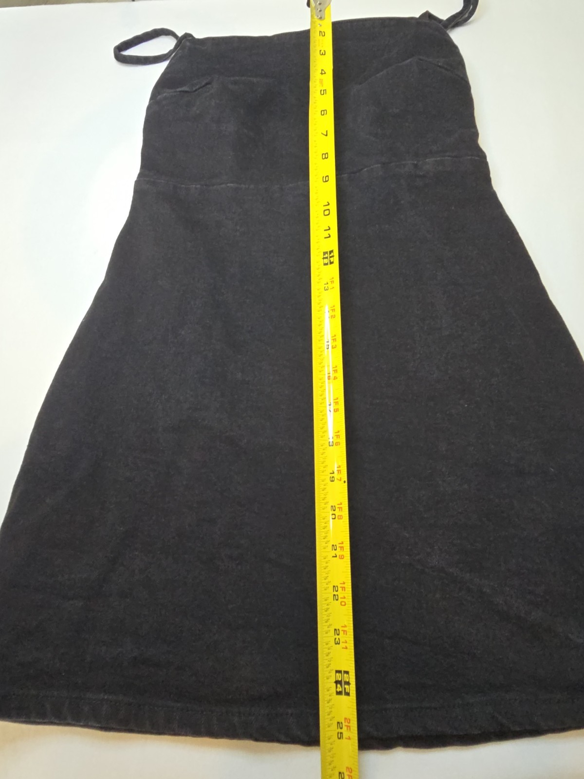 Zara Black Denim Mini Dress Women’s Size Sm Spaghetti Strap Smocked Back A-Line