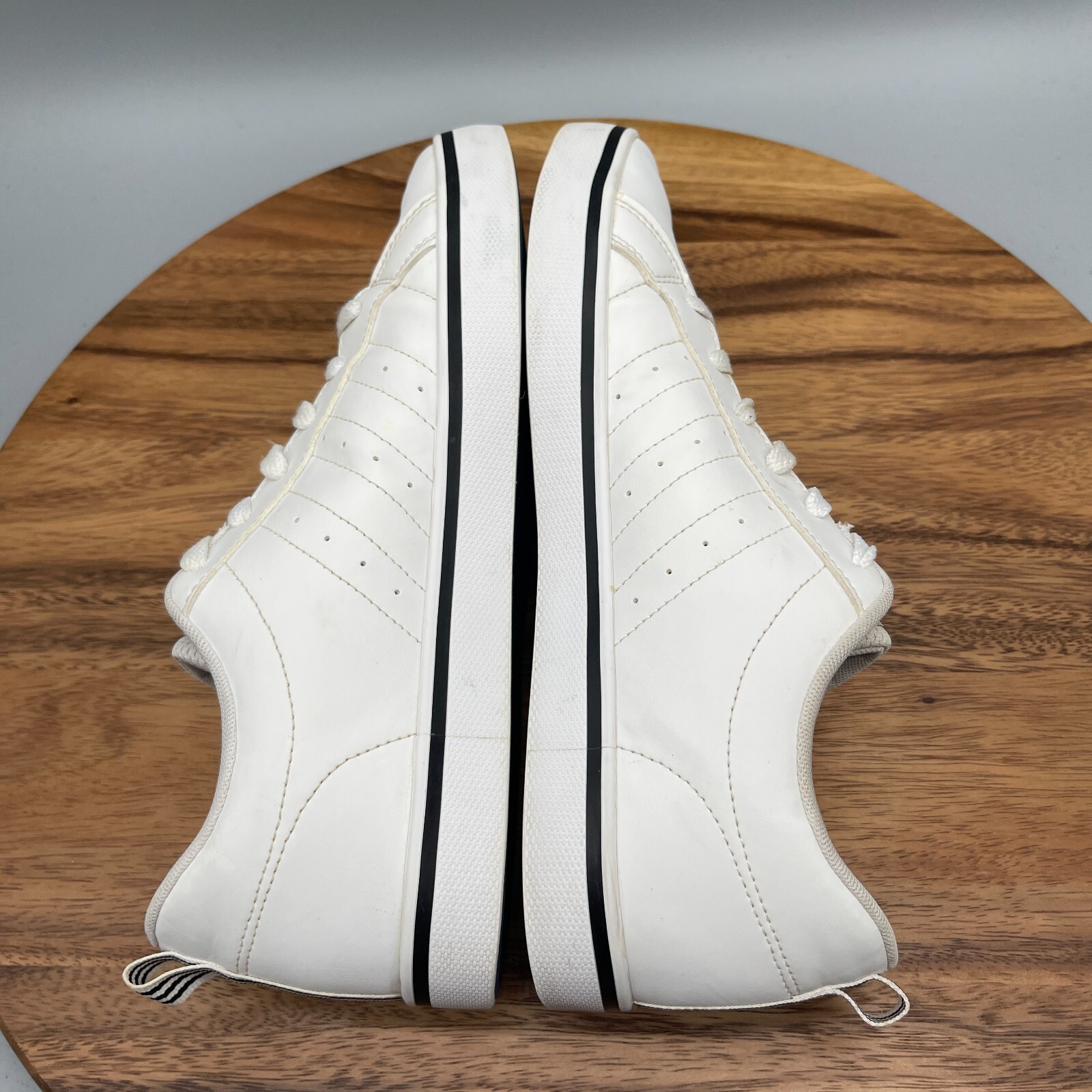 Adidas VS Pace Cloud Shoes Mens Size 8 White Leather Casual Comfort Sneakers