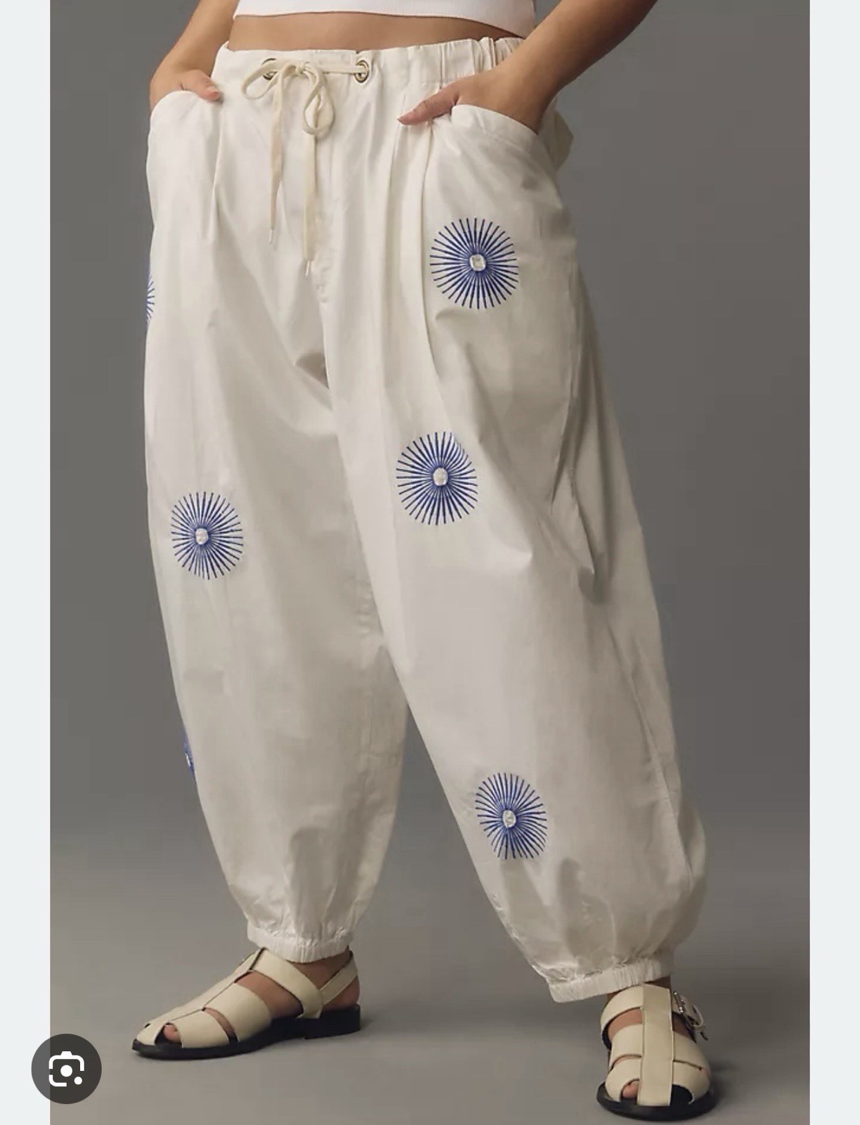Anthropologie Pilcro Slacker Embroidered Parachute Pants MP NEW