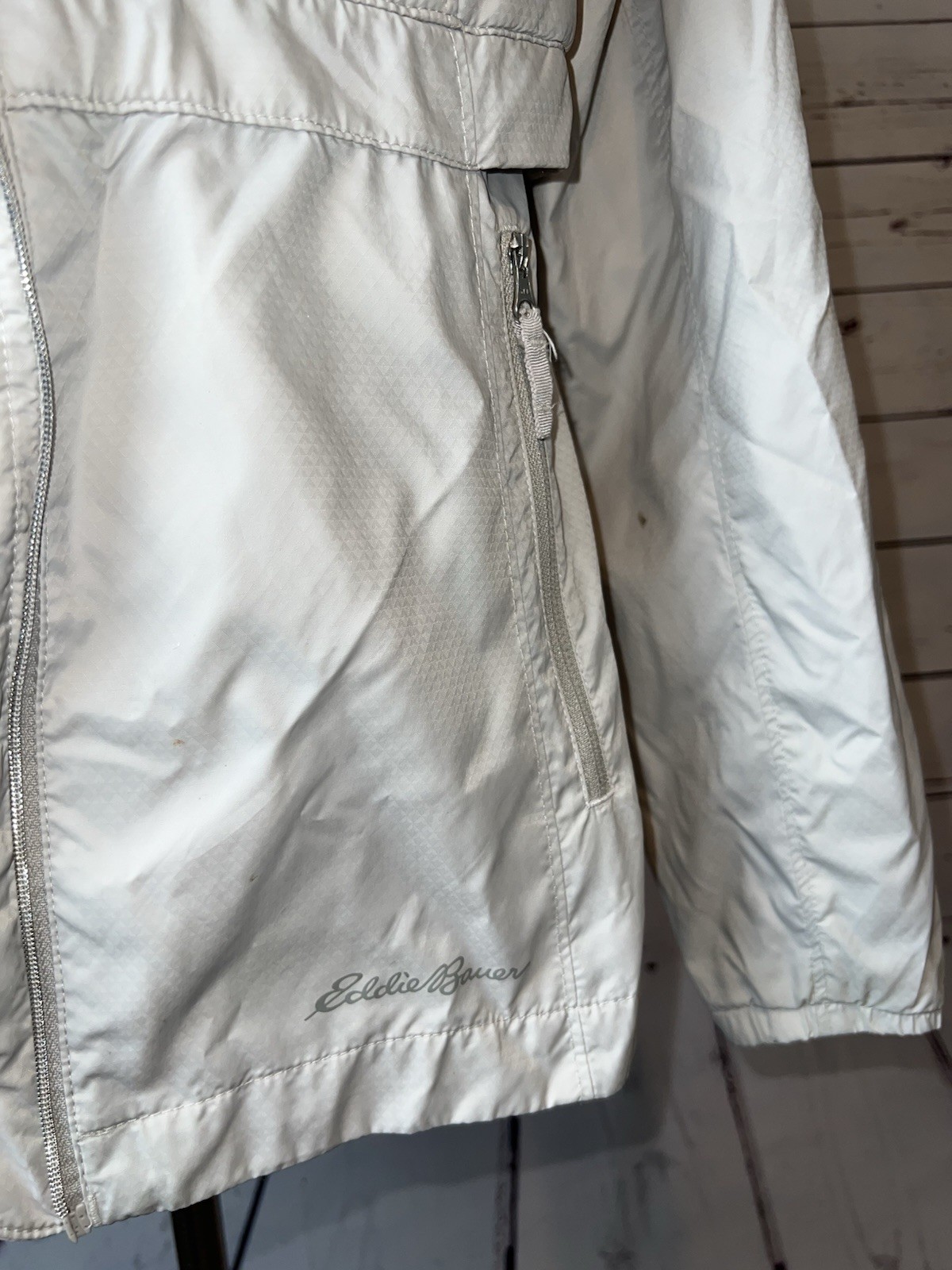 Eddie Bauer Jacket Womens Small Vented Puffer Coat No Zipper Quilted Nylon