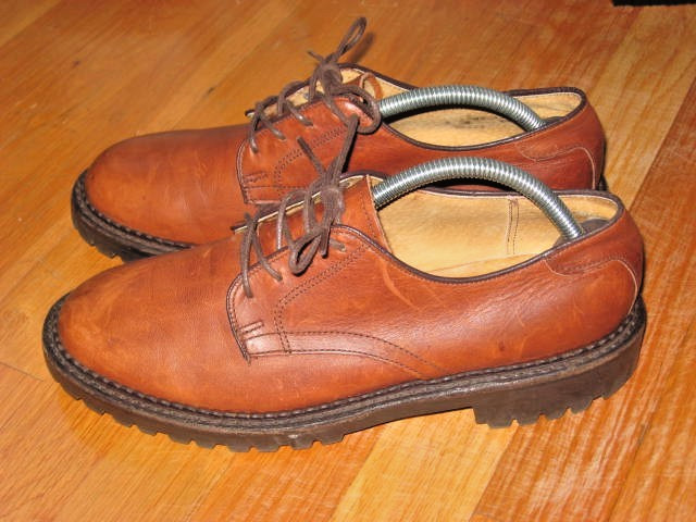 Stunning J crew Men’s Leather Derby Shoes Lug Sole Walnut Brown size 9M USA