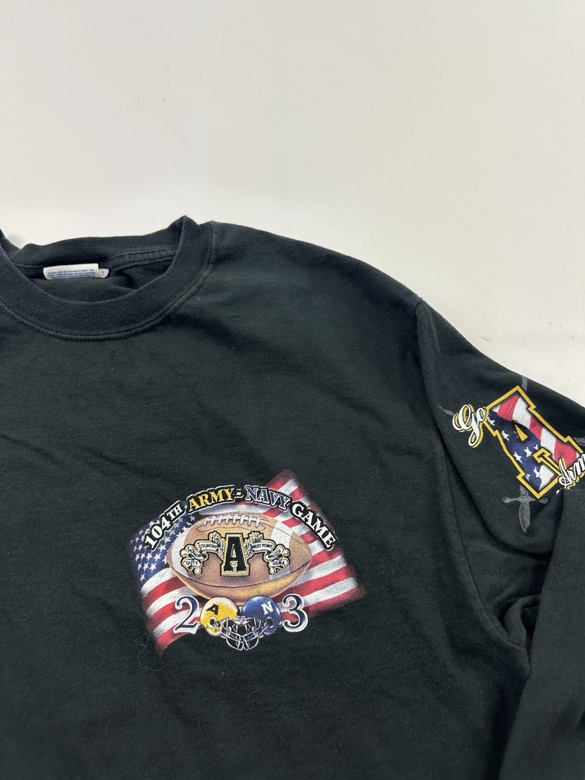 Vintage Army Vs Navy Shirt Mens Large Black 2003 Football NCAA