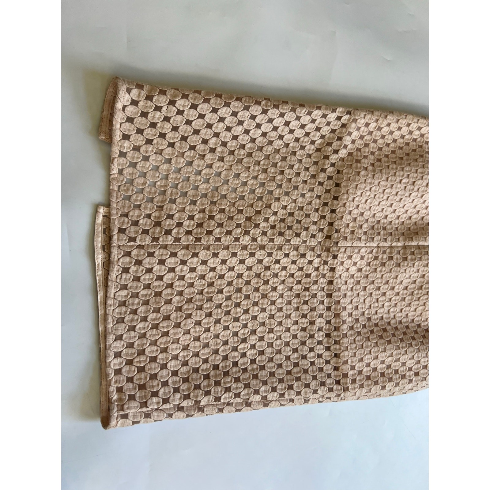 Intermix Nude Pink Beige Sheer Lined Slit Pencil Skirt Womens P Petite Cotton