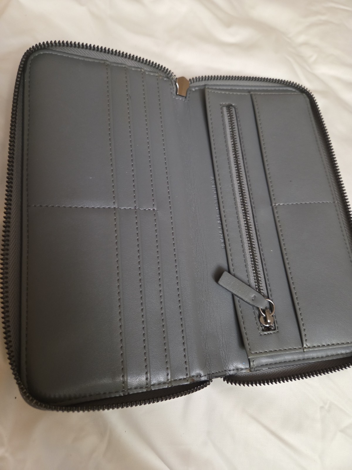 Stella McCartney Falabella Zip Around Wallet Gray