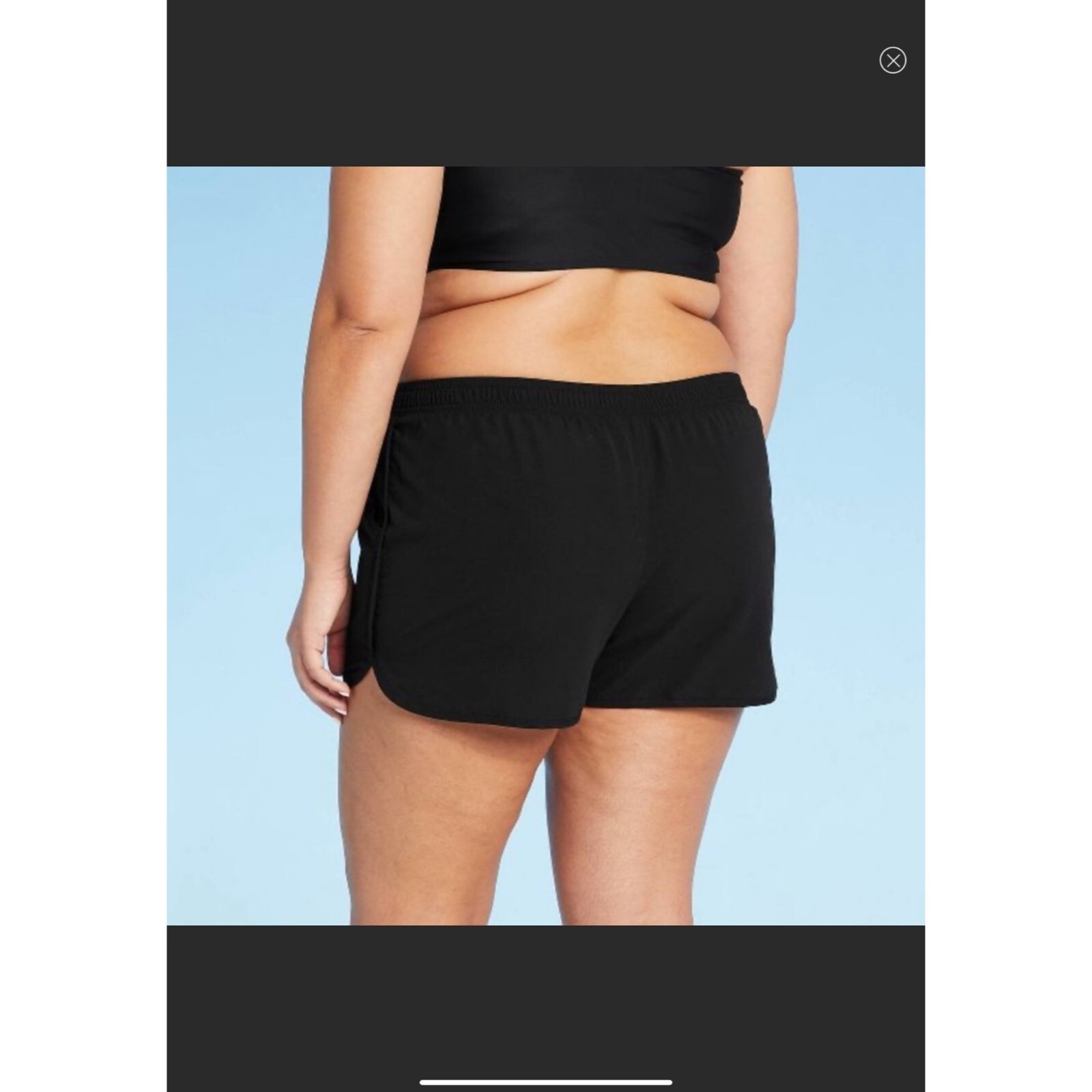 Women’s Plus High Coverage Shorts with Pockets Black XL Full Waistband Elastic