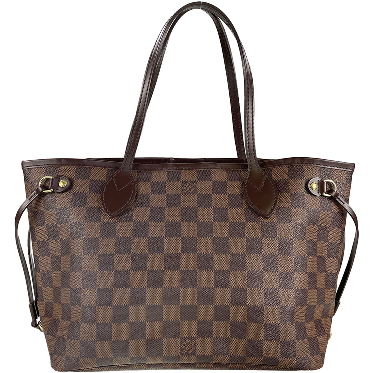 Louis Vuitton Damier Neverfull PM Leather Fabric Brown Tote bag 4104