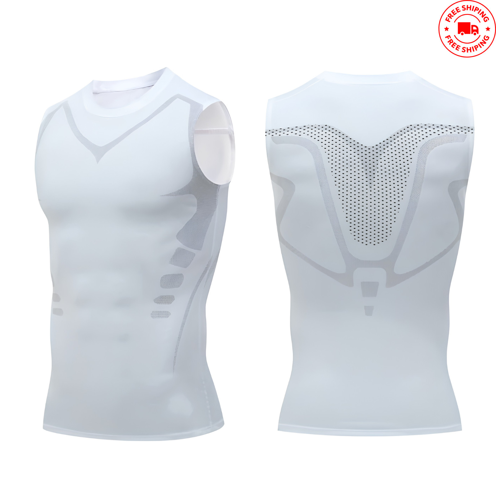 Men’s Compression Shirt Slim Fit Shapewear Tank Top Sleeveless Workout Gym Vest