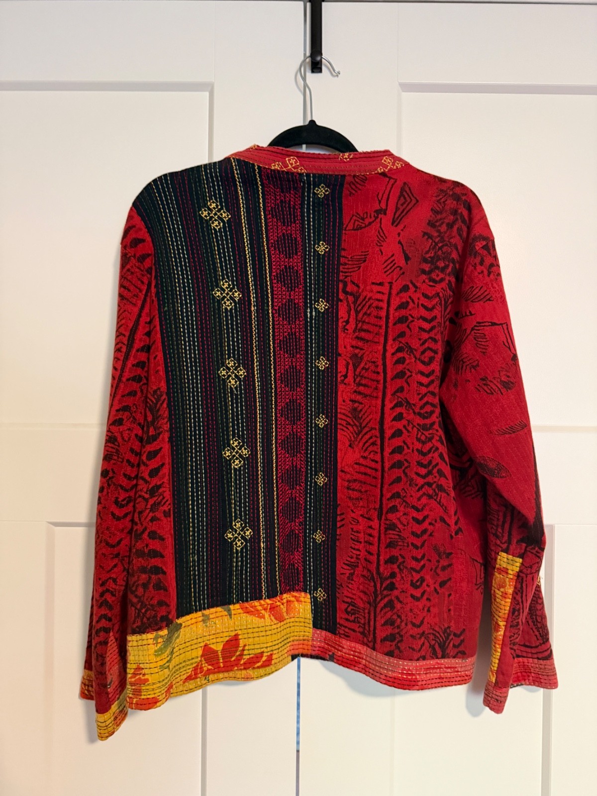 Chicos Embroidered Multi Colored Boho Zip Up Jacket Size 3