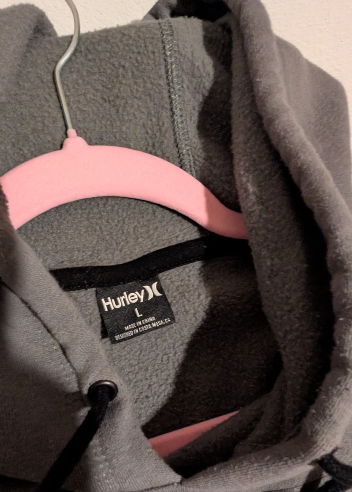 Hurley Men’s Charcoal Gray Hoodie | Size L