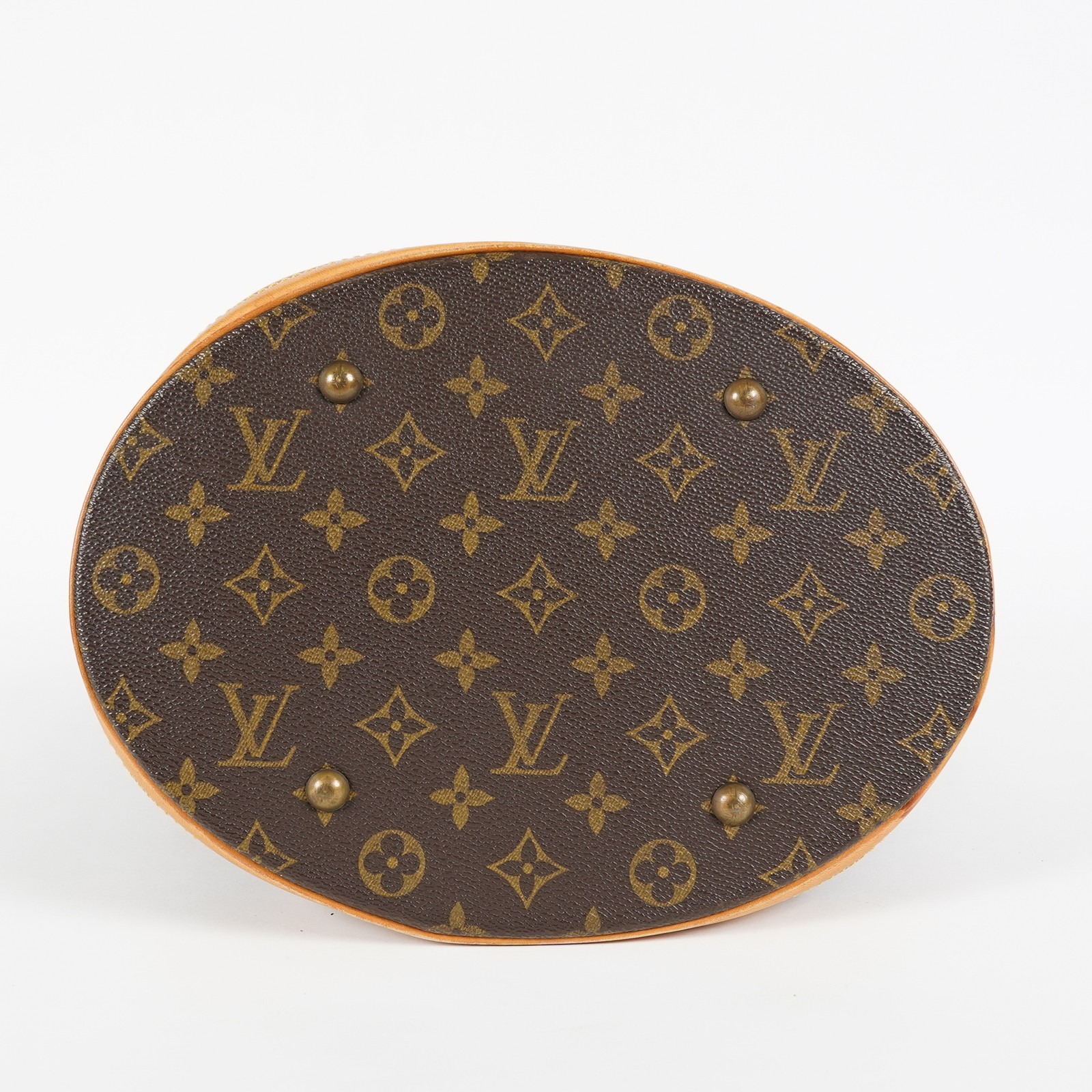 Louis Vuitton Monogram Bucket GM M42236 Tote Bag Brown w/Pouch Used 07E072420019