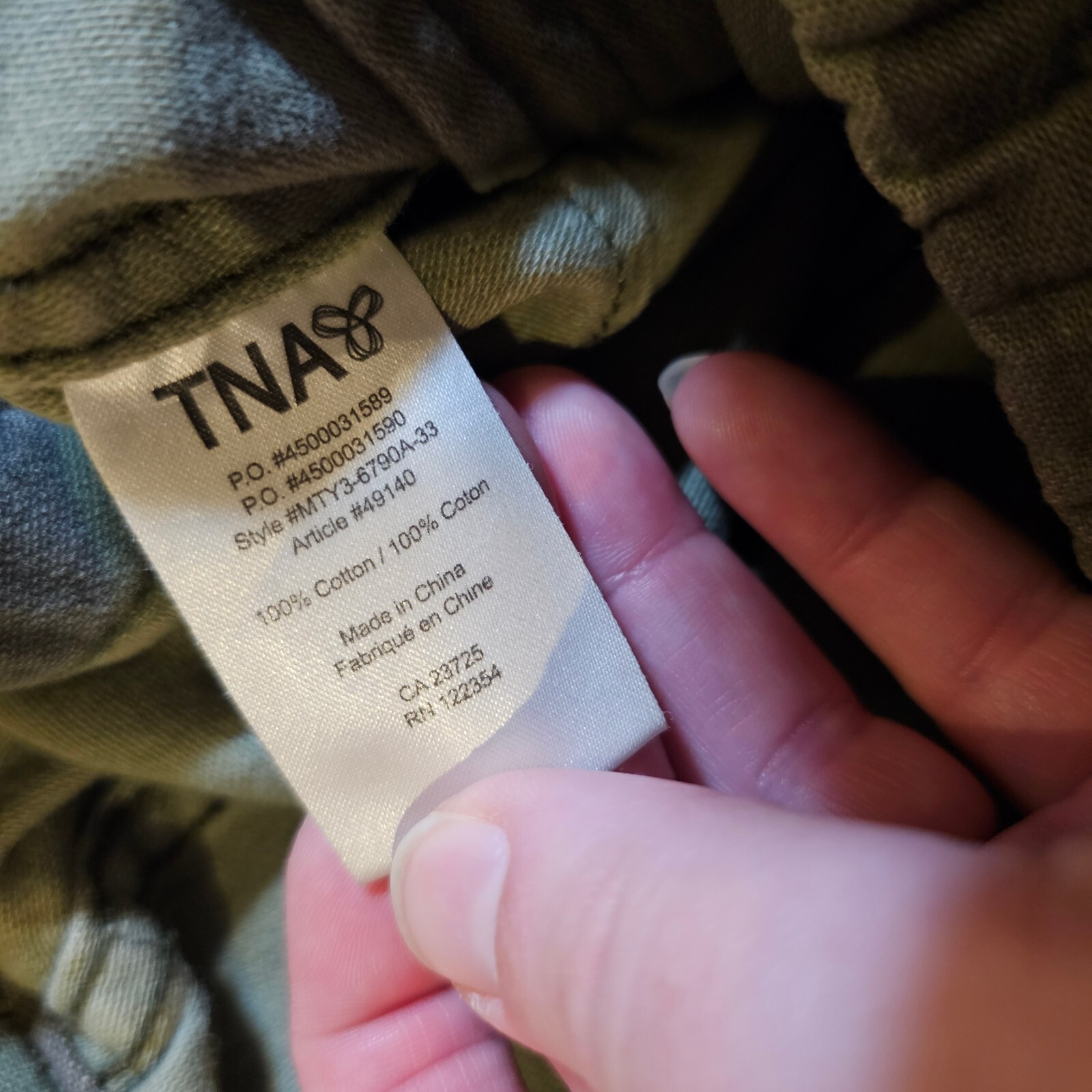 TNA Pants Womens 6 Green Camo Joggers Zipper Pockets Sweatpants Casual Atheltic