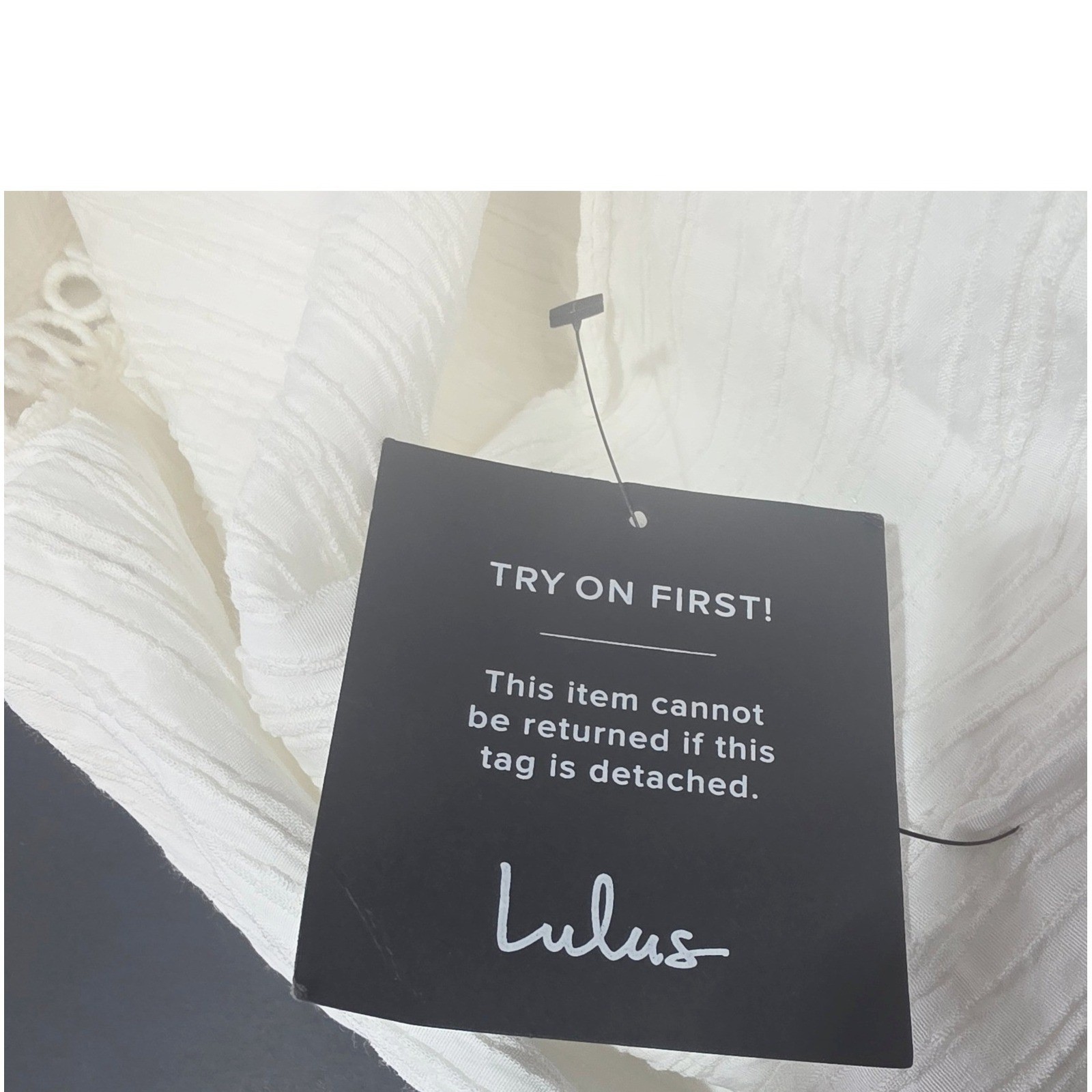 Lulus Ivory Crinkle Gauze Crochet Trim Tiered Maxi Dress Lace Up Back Medium NWT