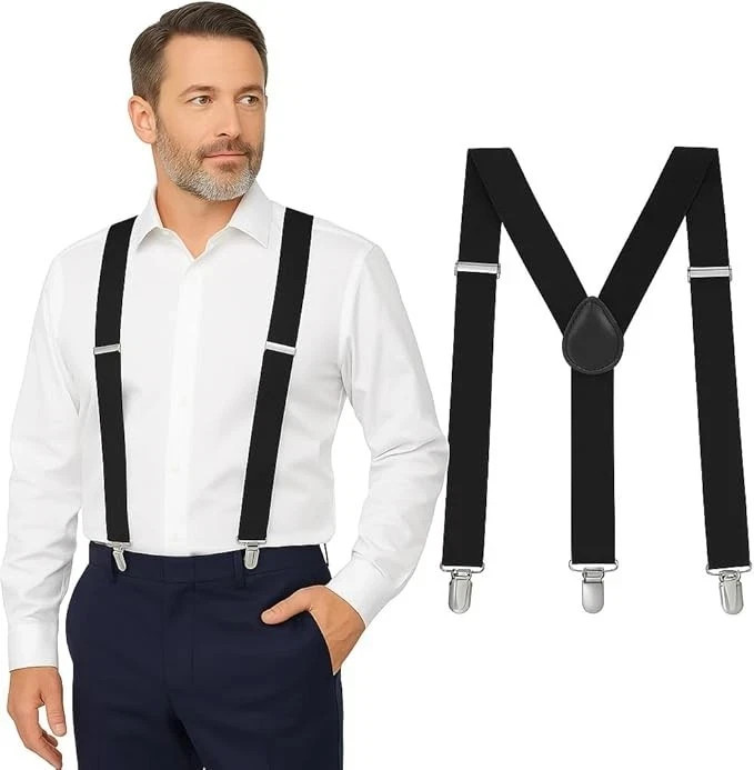 Suspenders for Men Heavy Duty, X Back Hidden Suspender 1.5″ Under Clothing