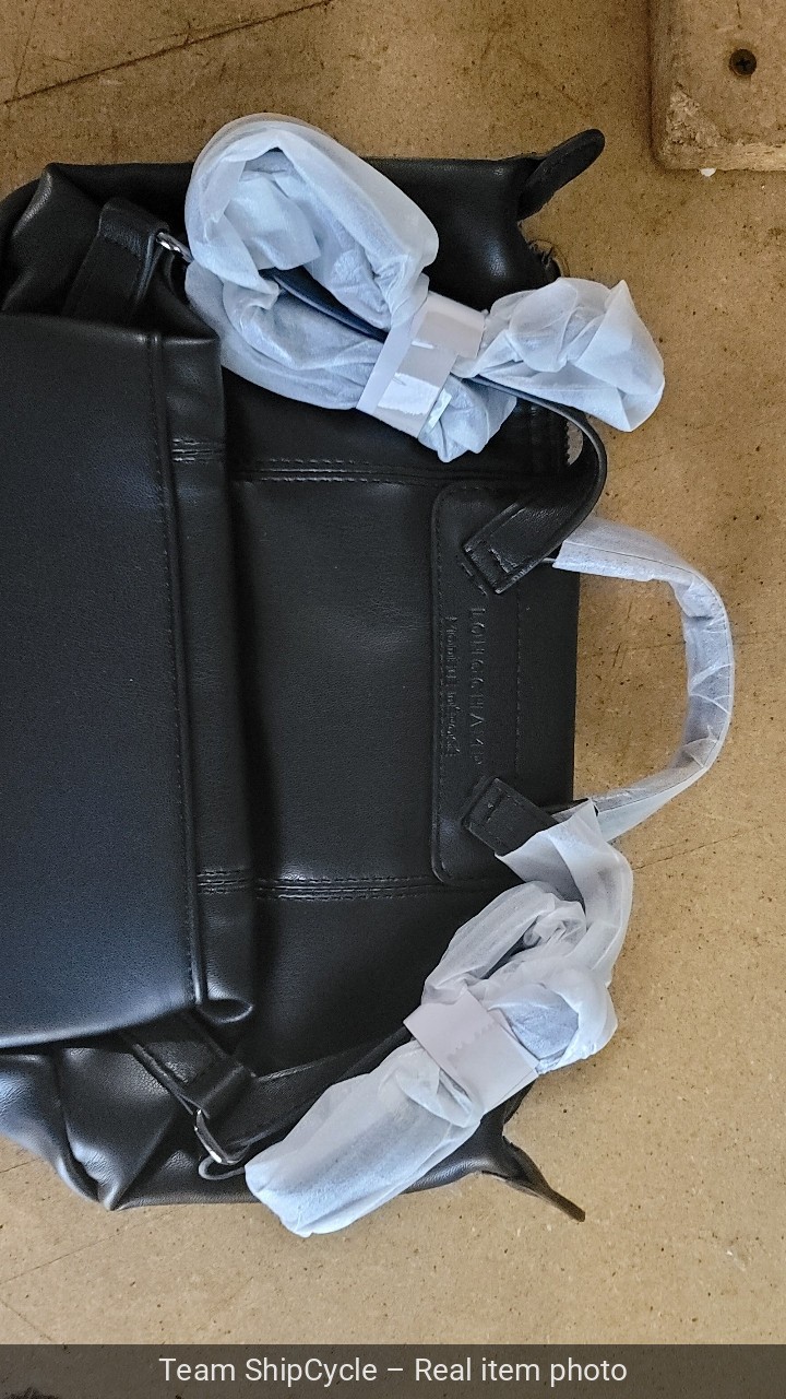 NWT LONGCHAMP France Black Extra Soft LEATHER PURSE Shoulder Strap BACKP G1N