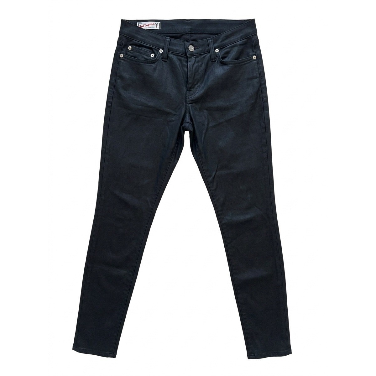 Red Engine Scorcher Black Coated Skinny Jeans Womens Size 28 USA Made Slim Fit