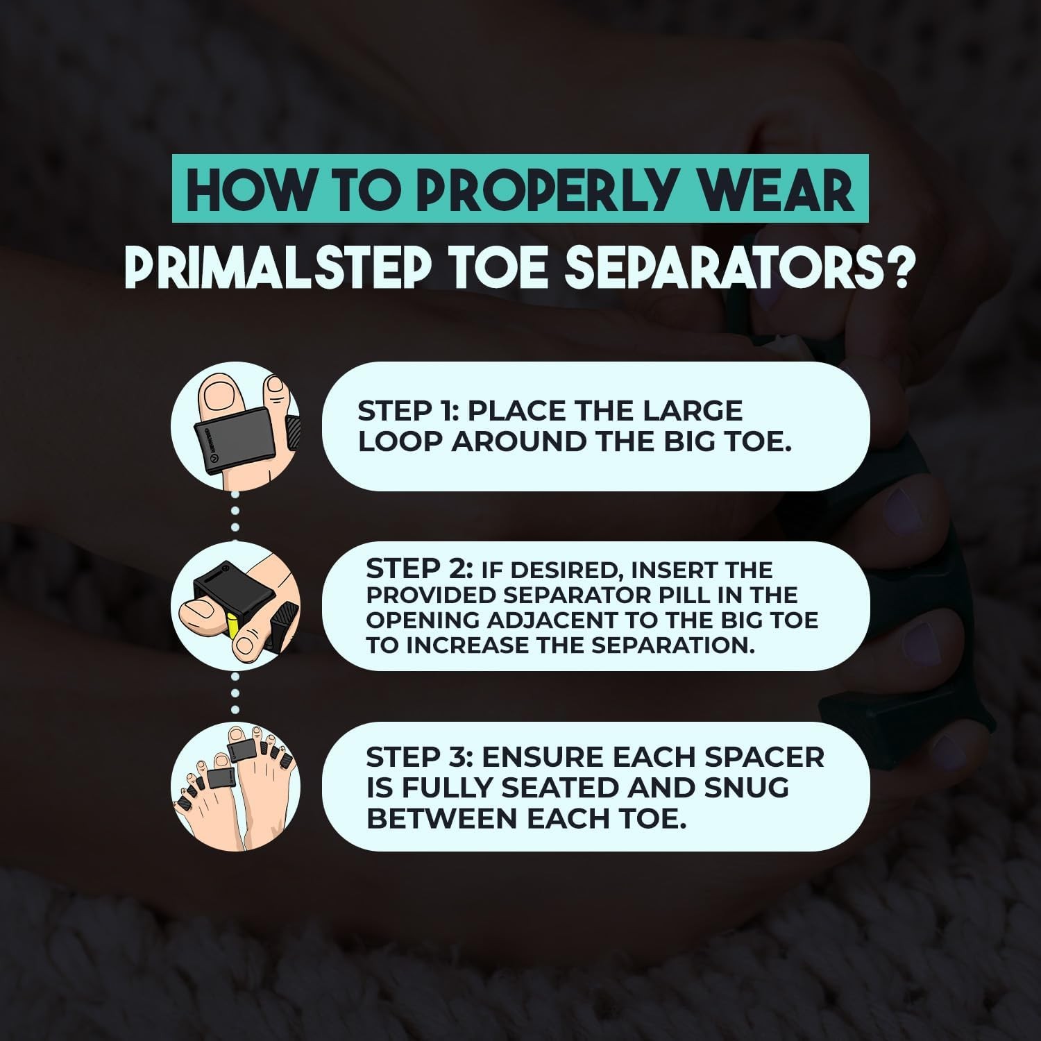 APEX Adjustable Toe Separators, Spreaders, Spacers, Straightener to Black