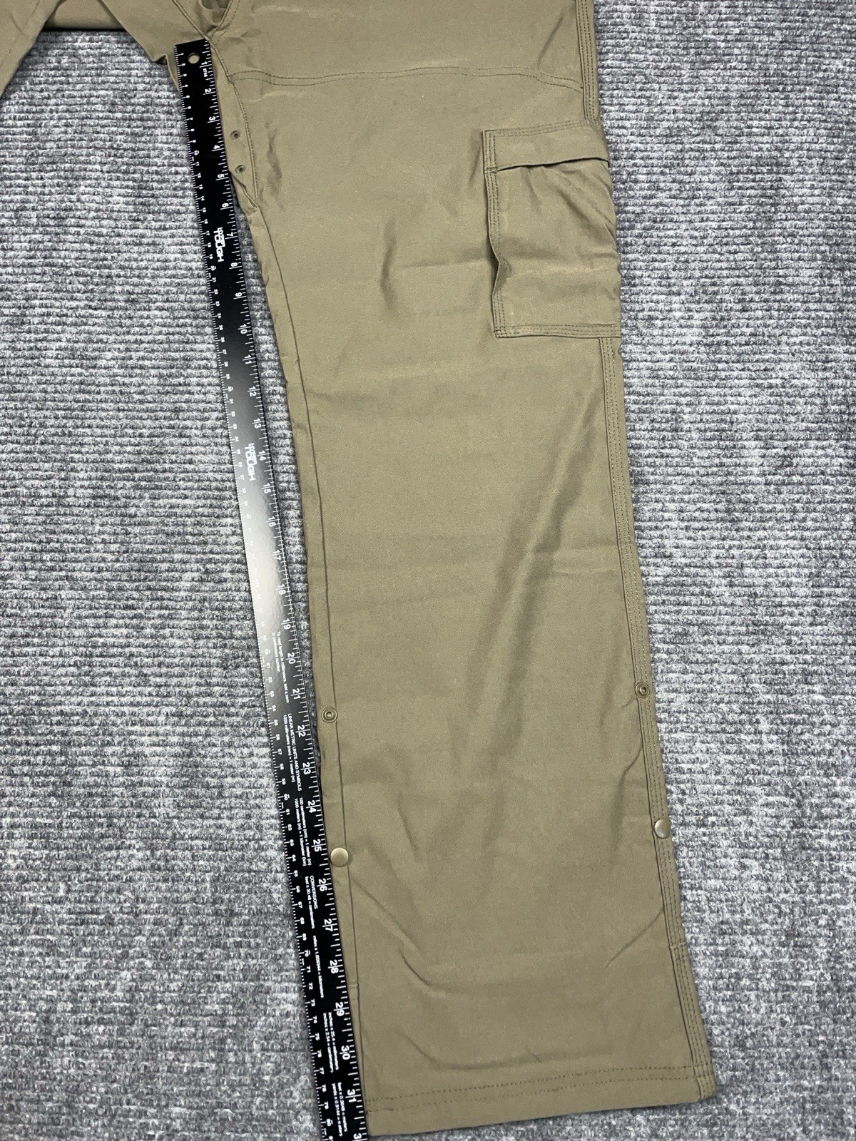 PrAna Stretch Zion Pant Green Men’s 35×32 Straight Fit Cargo Roll UP Olive NWT