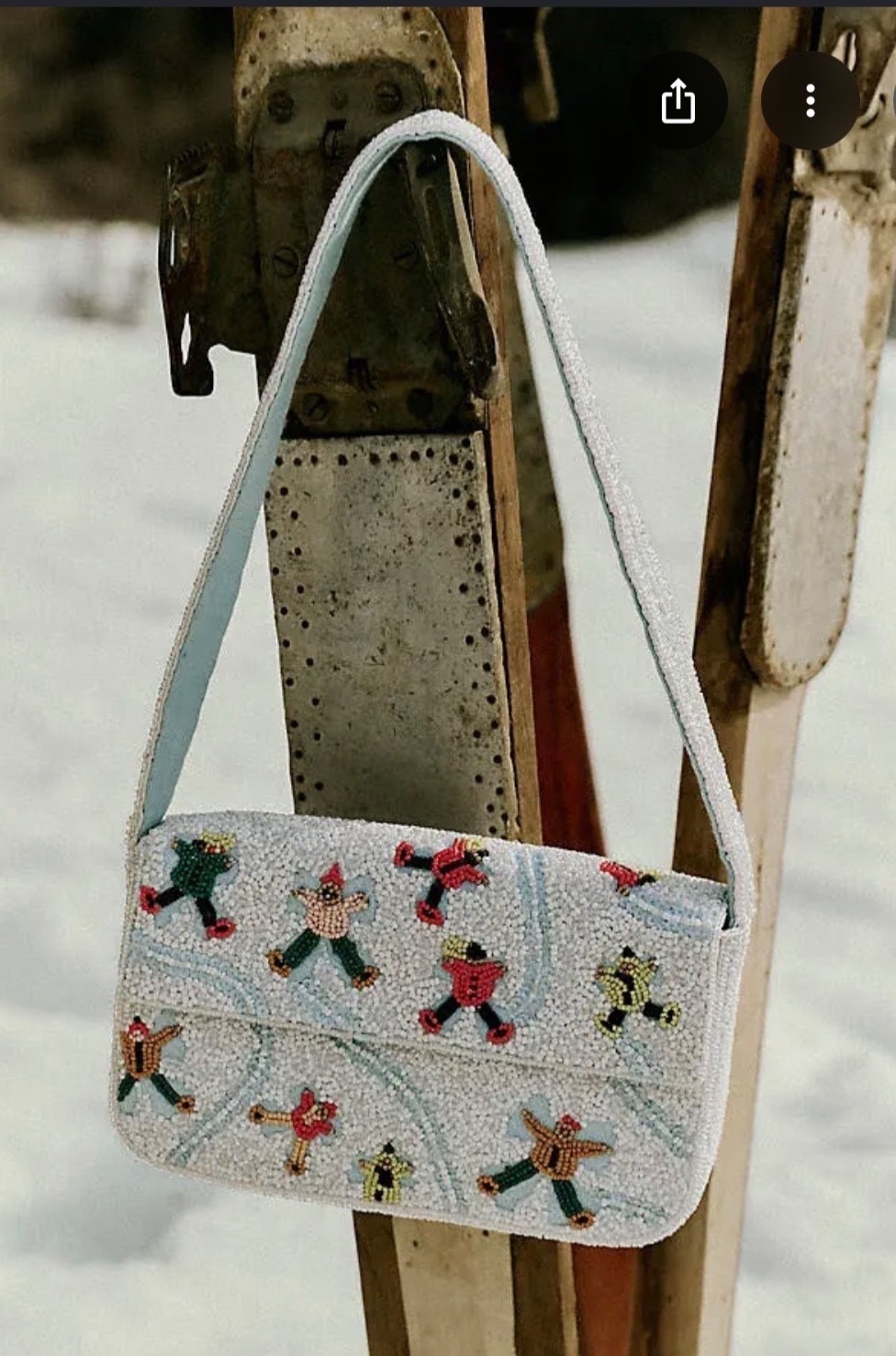 Anthropologie The Fiona Beaded Bag Winter Icon Edition: Snow Angels NWT