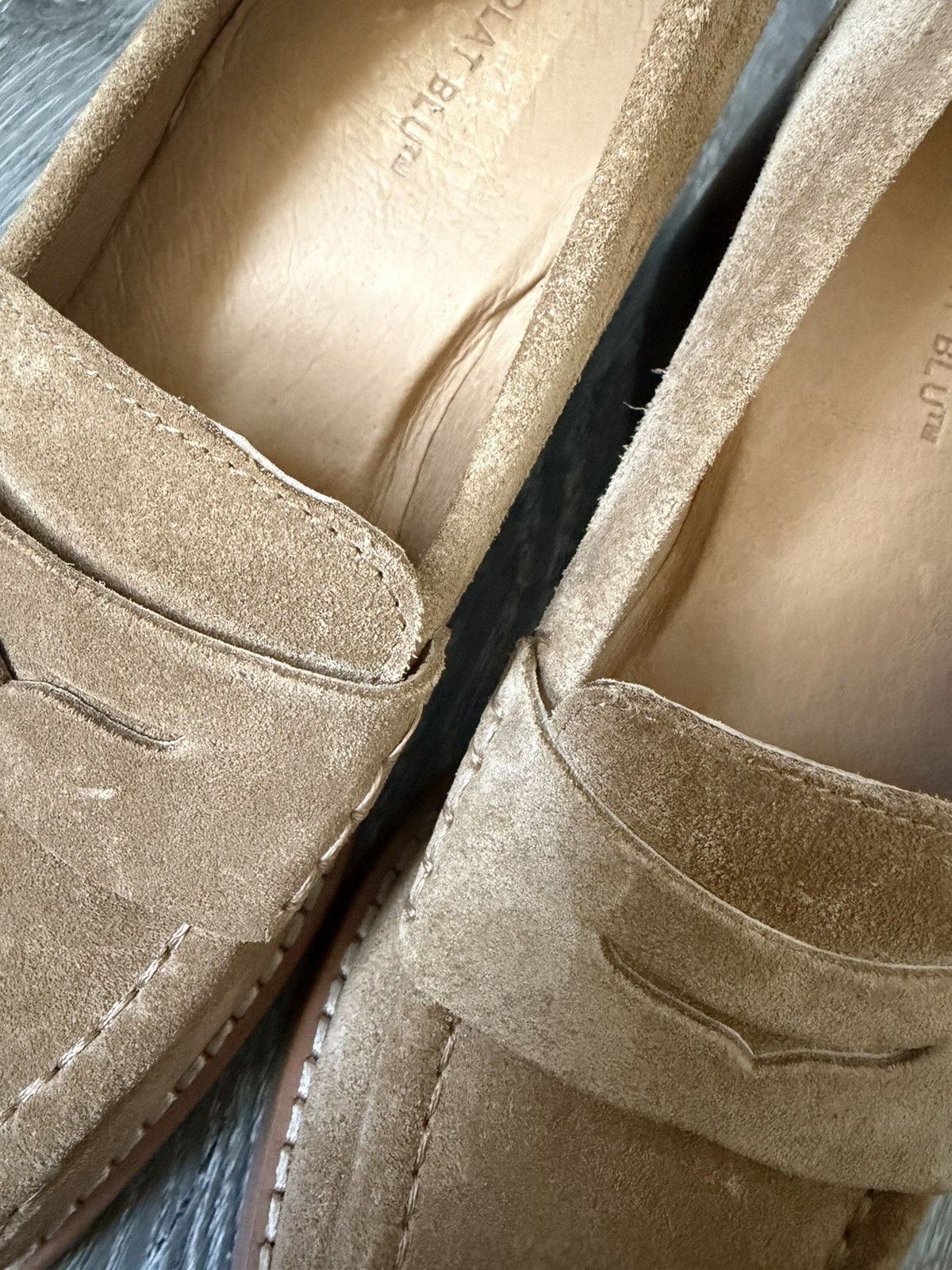 Chocolat Blu Penny Loafer Pump Heels Womens Size 8 Tan Suede Leather