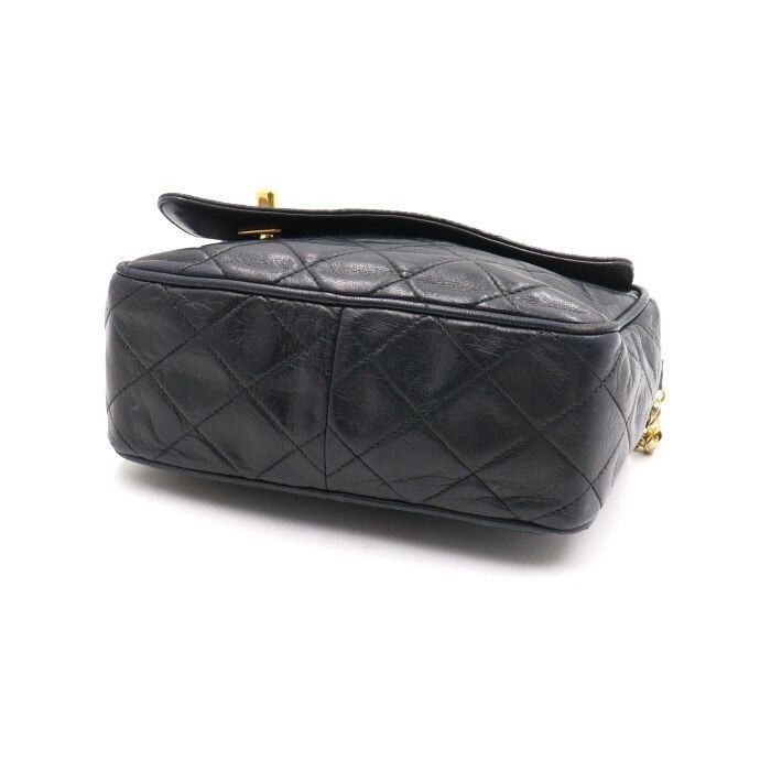 CHANEL Vintage Black Lamb Bijoux Diamond Quilting Gold Chain Crossbody 152889313