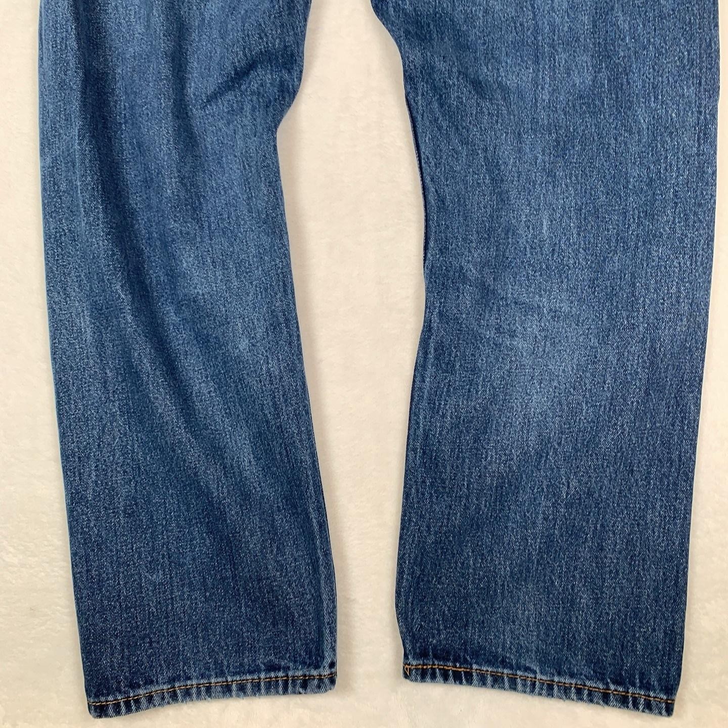 Levis 505 Regular Jeans Mens 36×29 Blue Medium Wash Straight Denim Cotton