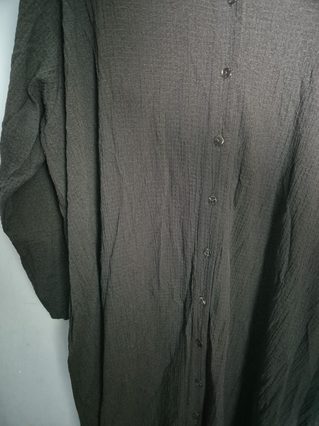 BNWT Kasbah Size M Medium Black Long Sleeve Button Front Midi Dress (325/148)