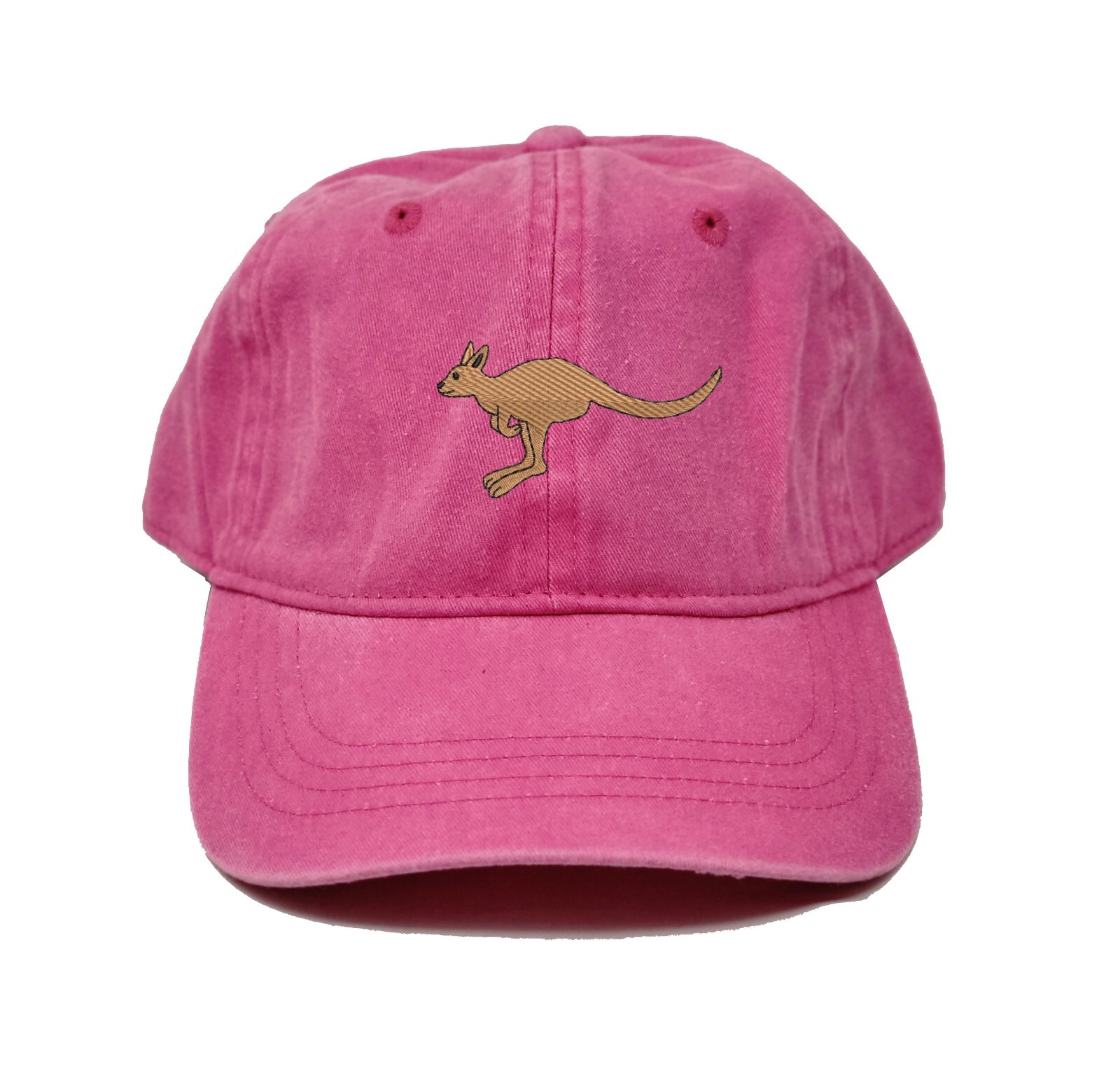 Kangaroo embroidered cotton baseball cap (available in many colors)